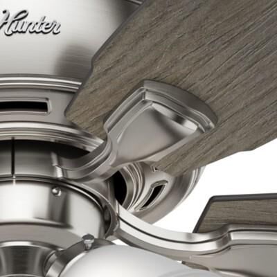 Amberlin 52 Inch Ceiling Fan with Light Kit by Hunter Fan