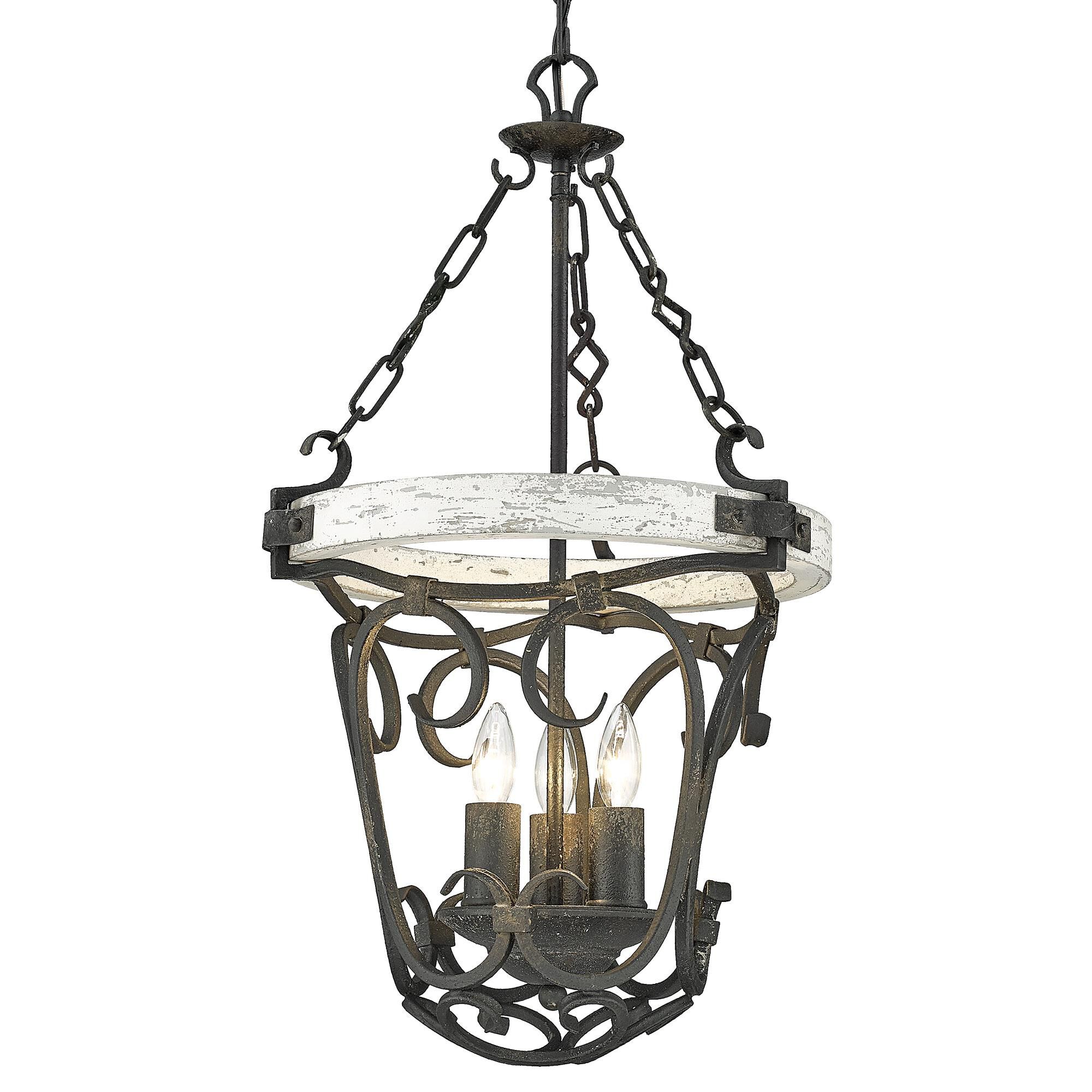 Shown in Antique Black Iron finish and Coastal Driftwood shade