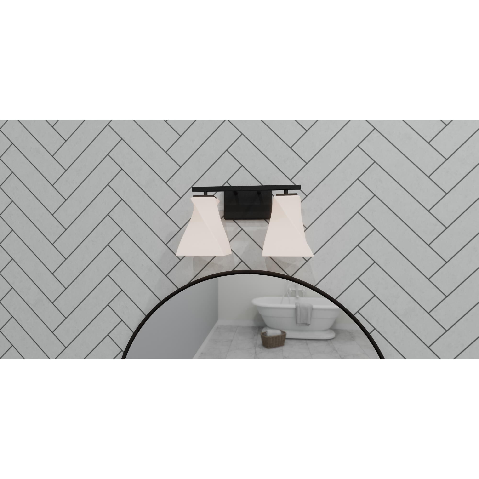 Shown in Matte Black finish and Opal Etched glass