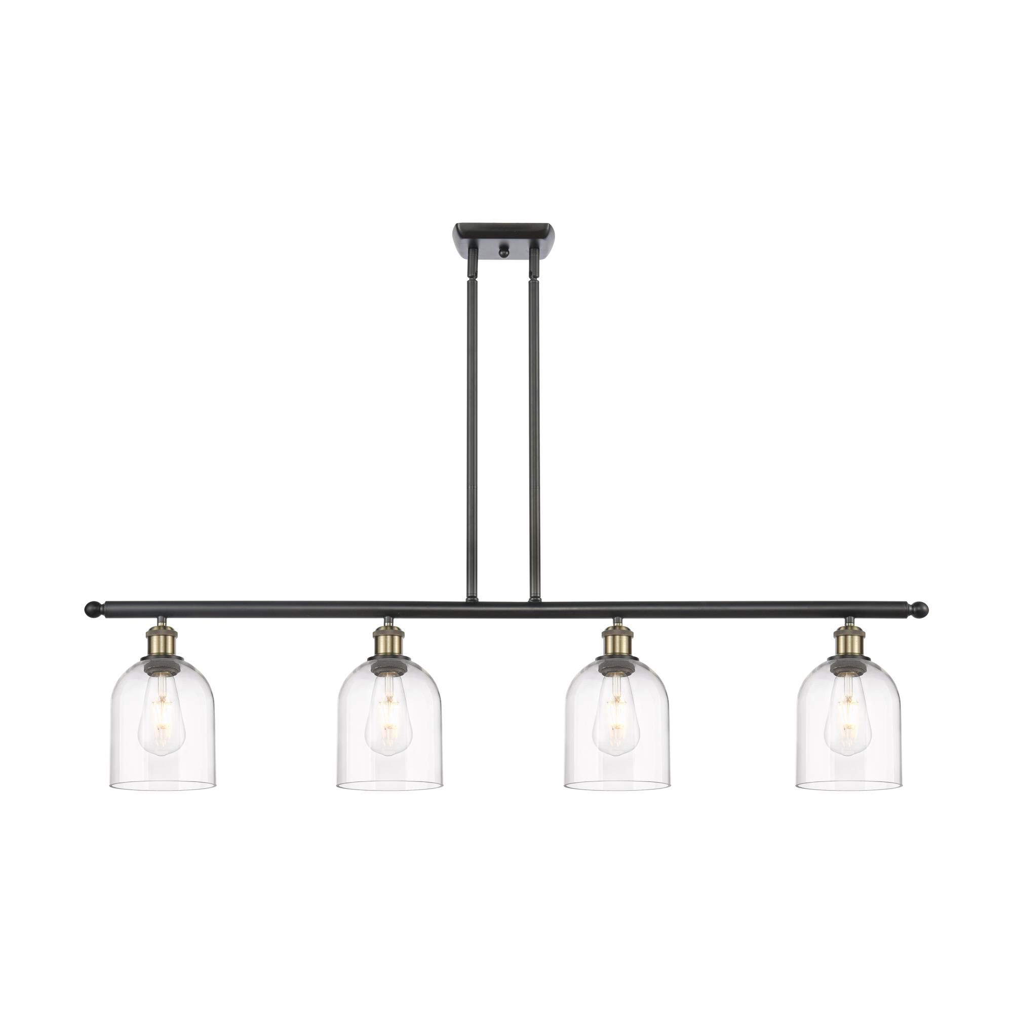 Shown in Black Antique Brass finish and Clear glass