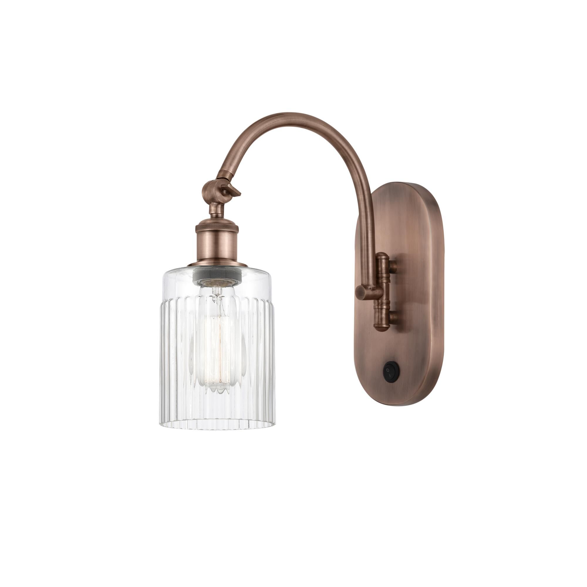 Shown in Antique Copper finish and Clear glass
