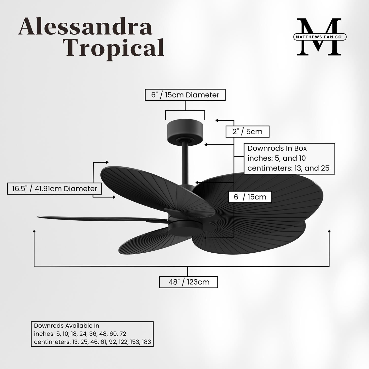 Alessandra Tropical 48 Inch Ceiling Fan by Matthews Fan Company