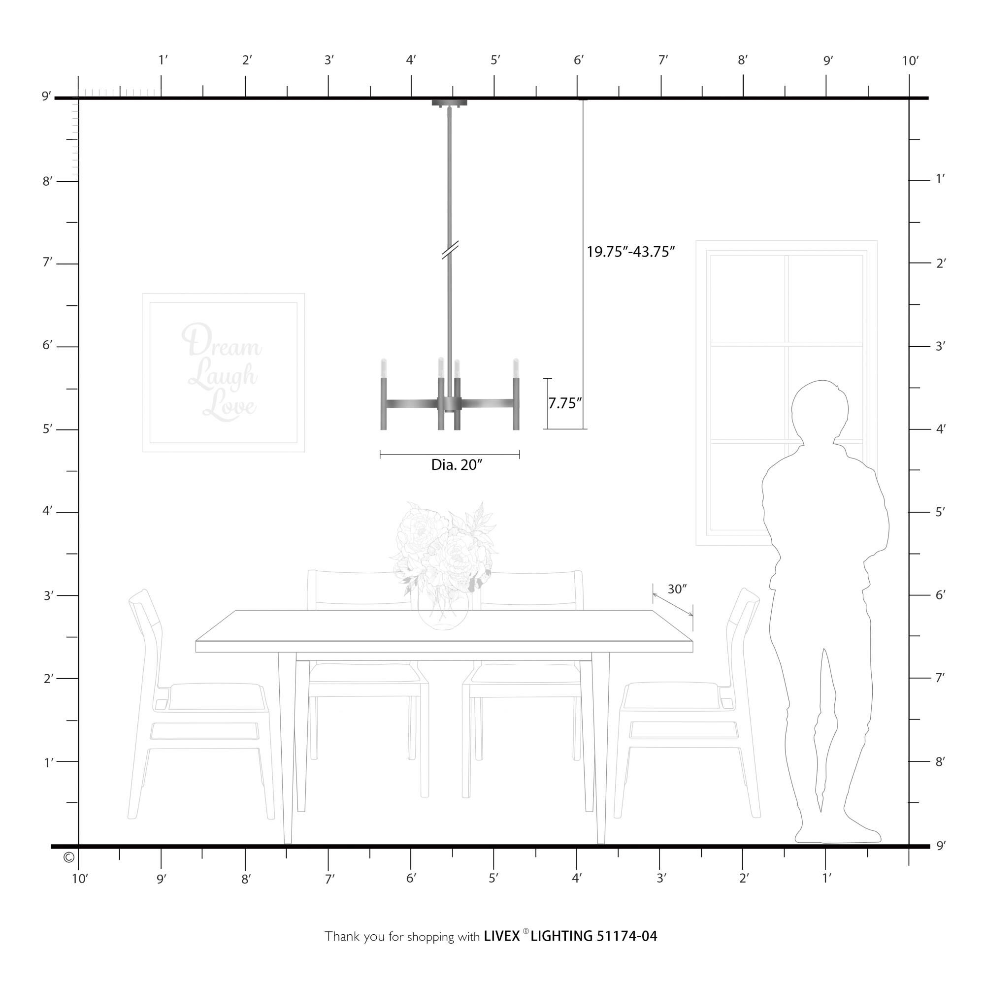 Copenhagen 4 Light Mini Chandelier by Livex Lighting