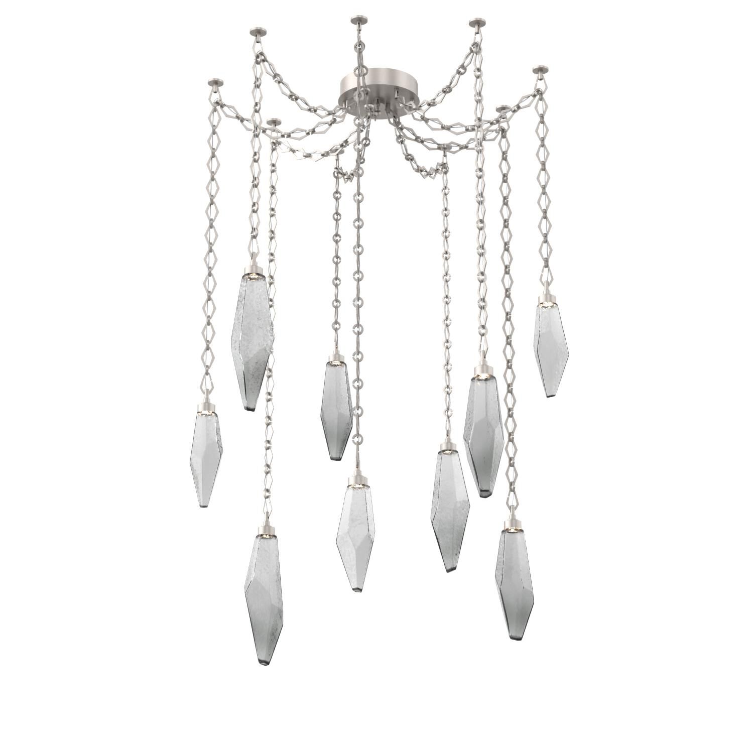 Levi Wilson Rock Crystal 14 Inch Multi Pendant Light by Hammerton Studio