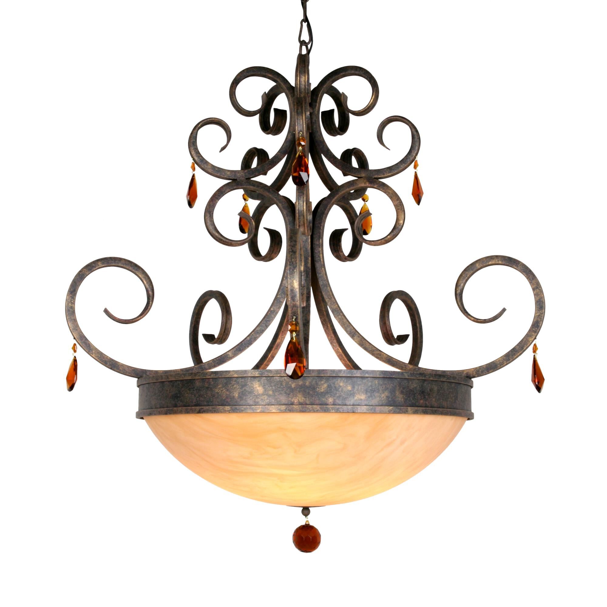 Serratina 36 Inch 2 Light Chandelier by Meyda Lighting