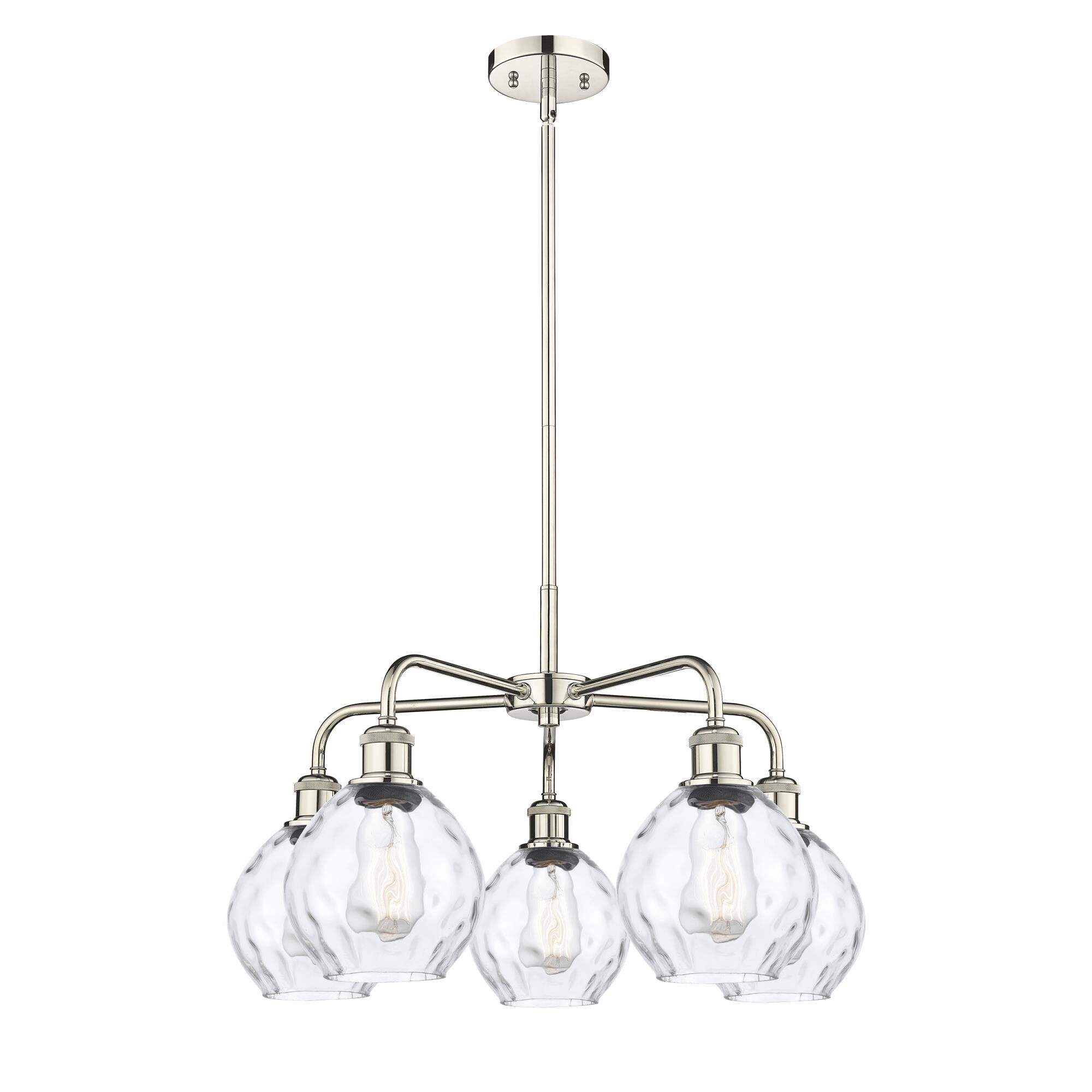 Shown in Polished Nickel finish and Clear glass