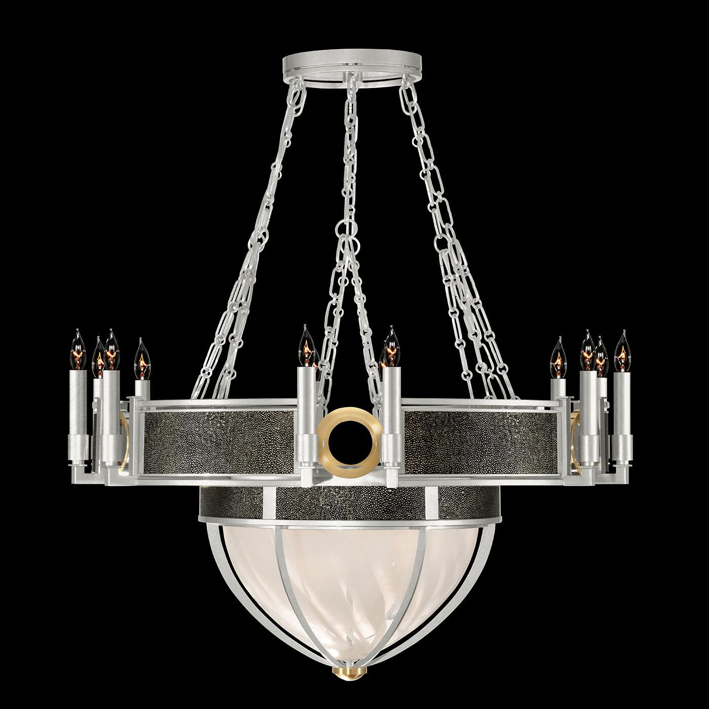 Shown in Silver Leaf and Brass  finish and Black Knight accent