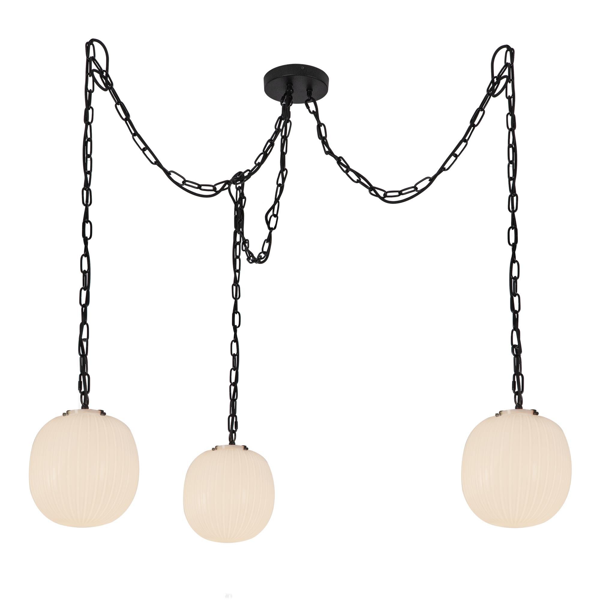 Shown in Matte Black finish and Glossy Ribbed Opal glass
