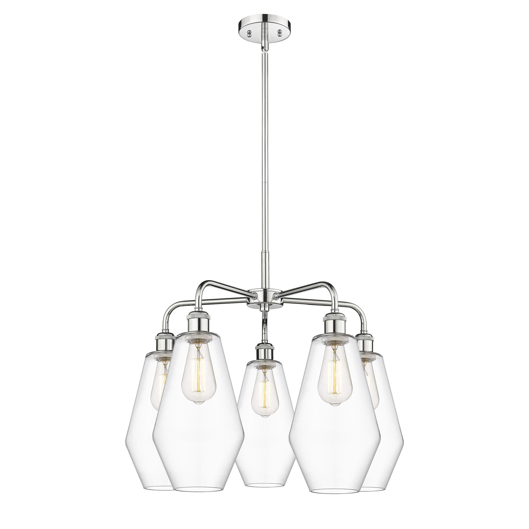 Shown in Polished Chrome finish and Clear glass