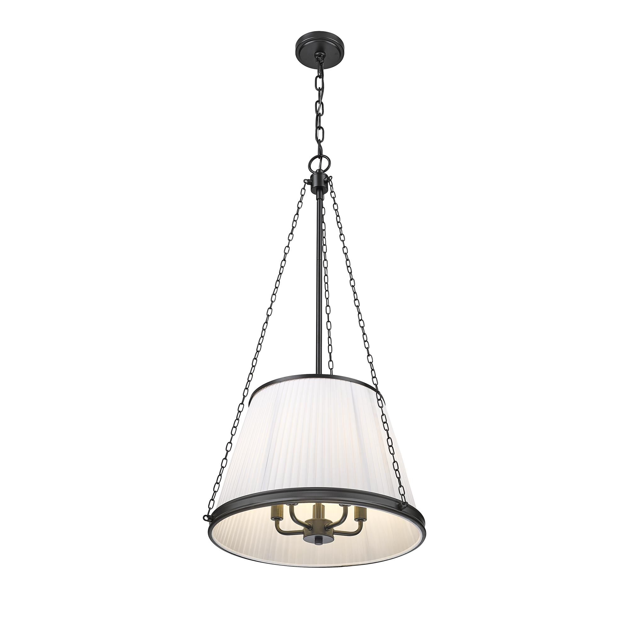 Shown in Matte Black finish and White glass and White shade