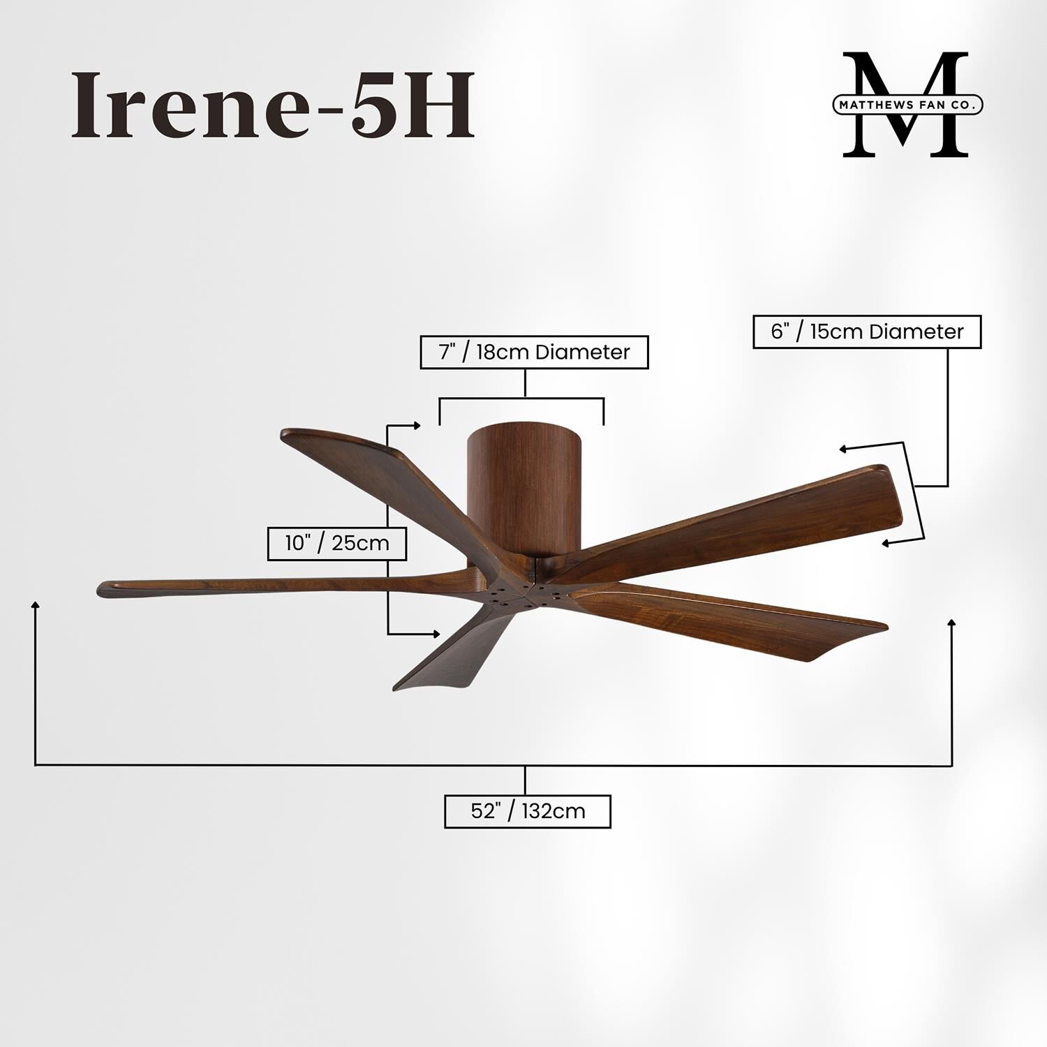 Irene 52 Inch Flush Mount Fan by Matthews Fan Company