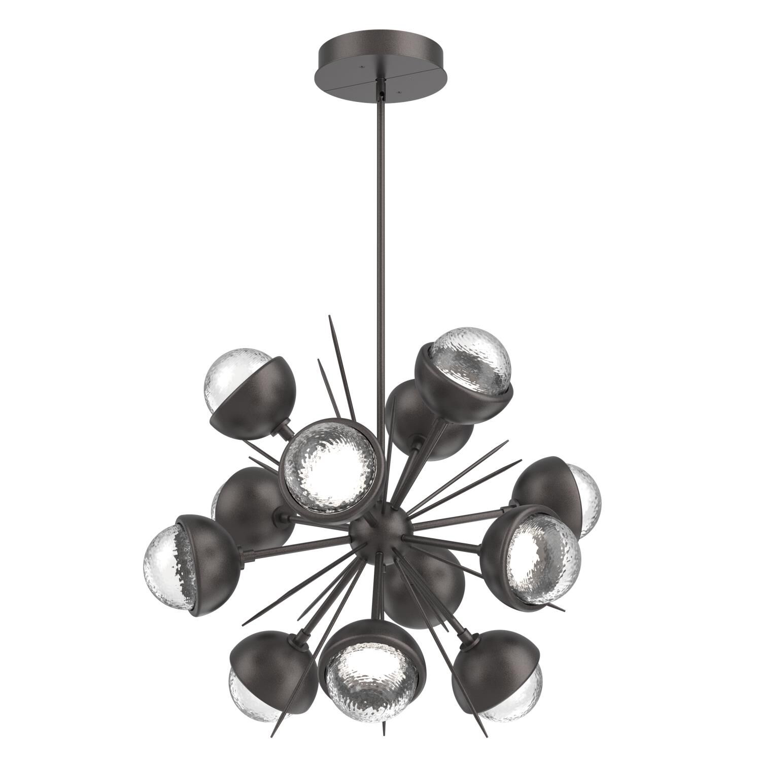 Shown in Graphite finish and Clear glass and Metal Shade Matching Finish accent