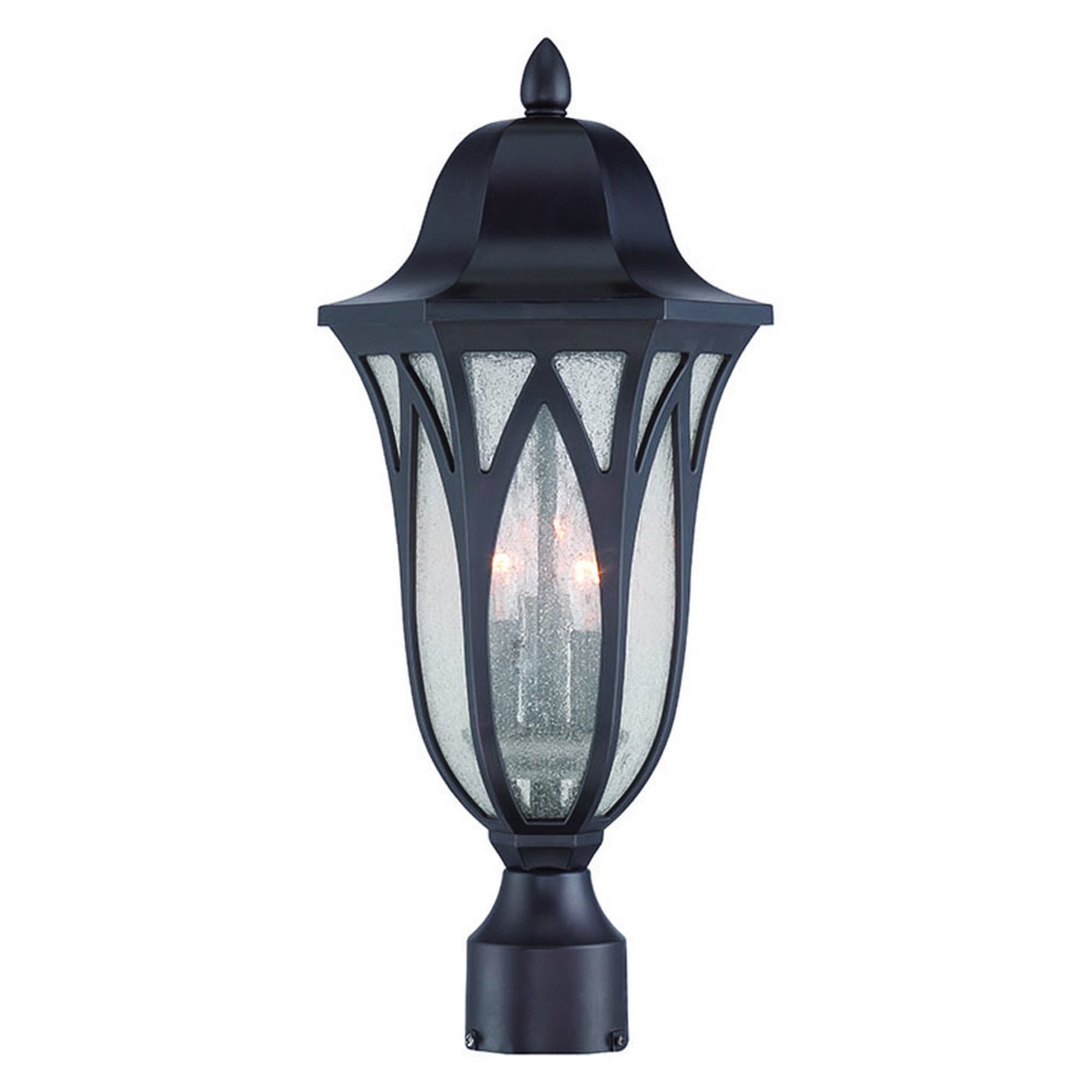 Shown in Oil Rubbed Bronze finish and Clear glass and Clear Seeded Glass Panes shade
