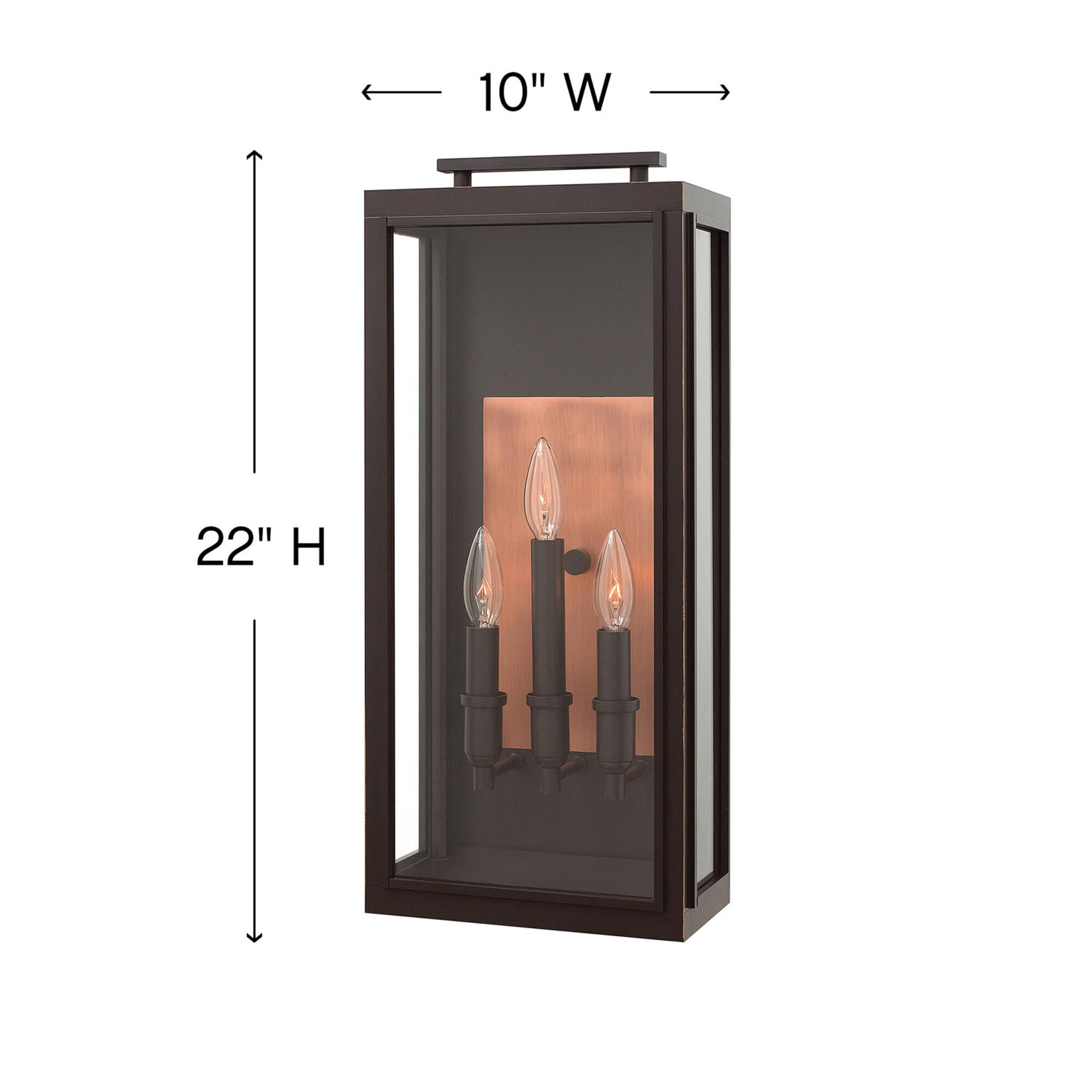 Shown in Oil Rubbed Bronze finish and Clear glass