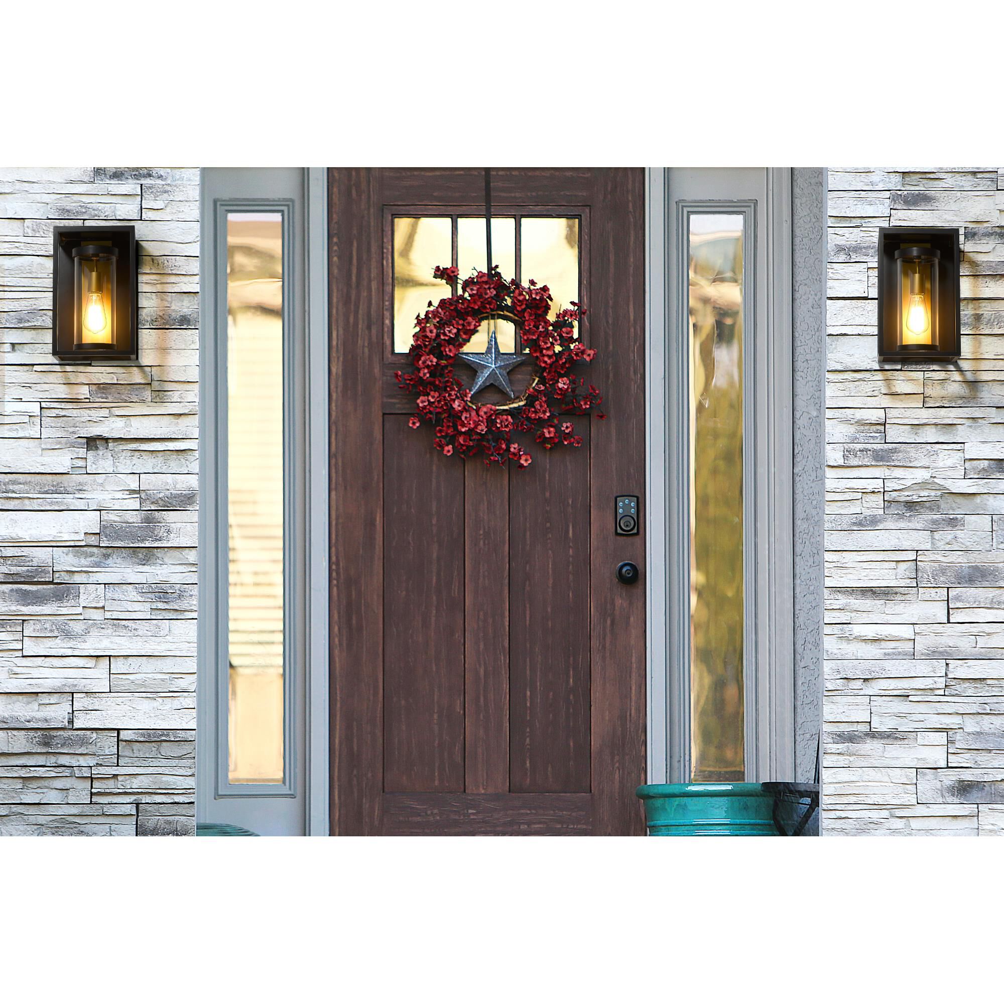 Shown in Deep Bronze + Outdoor Brass finish and Glass shade