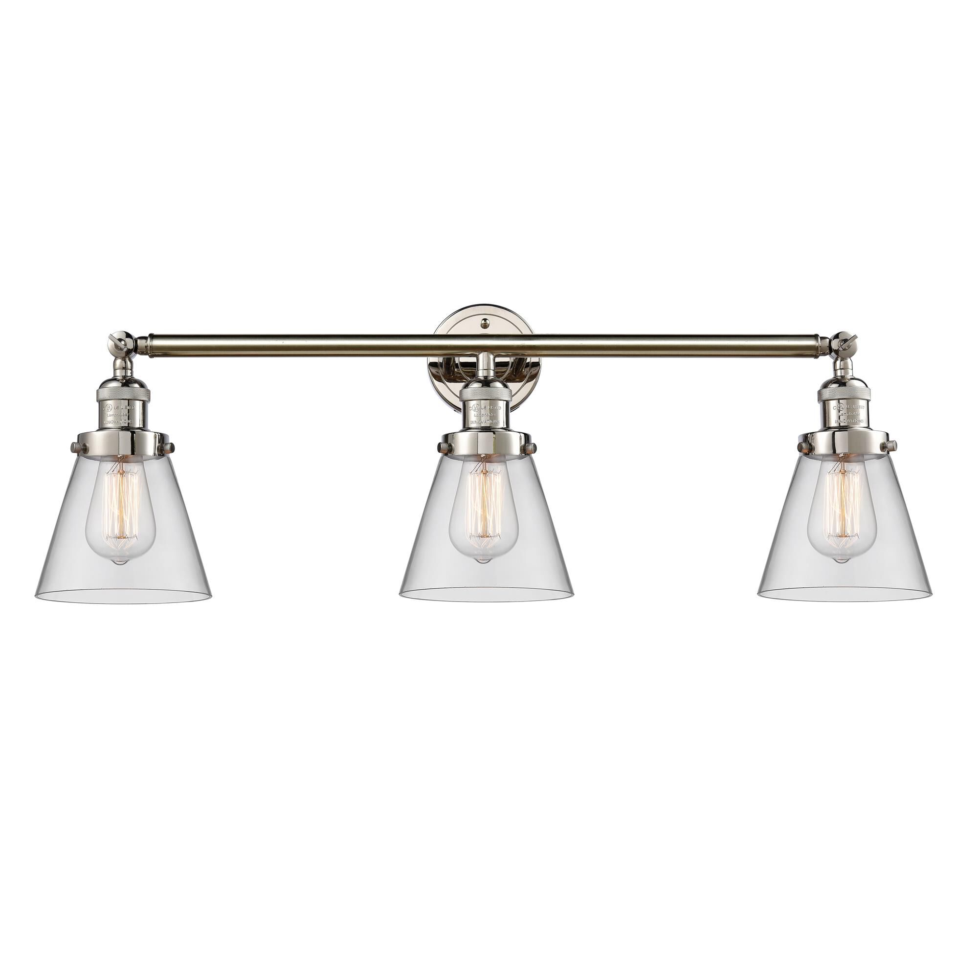 Shown in Polished Nickel finish and Clear glass