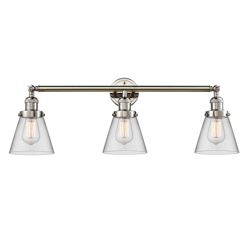 Bruno Marashlian Small Cone 30 Inch 3 Light Bath Vanity Light by Innovations Lighting