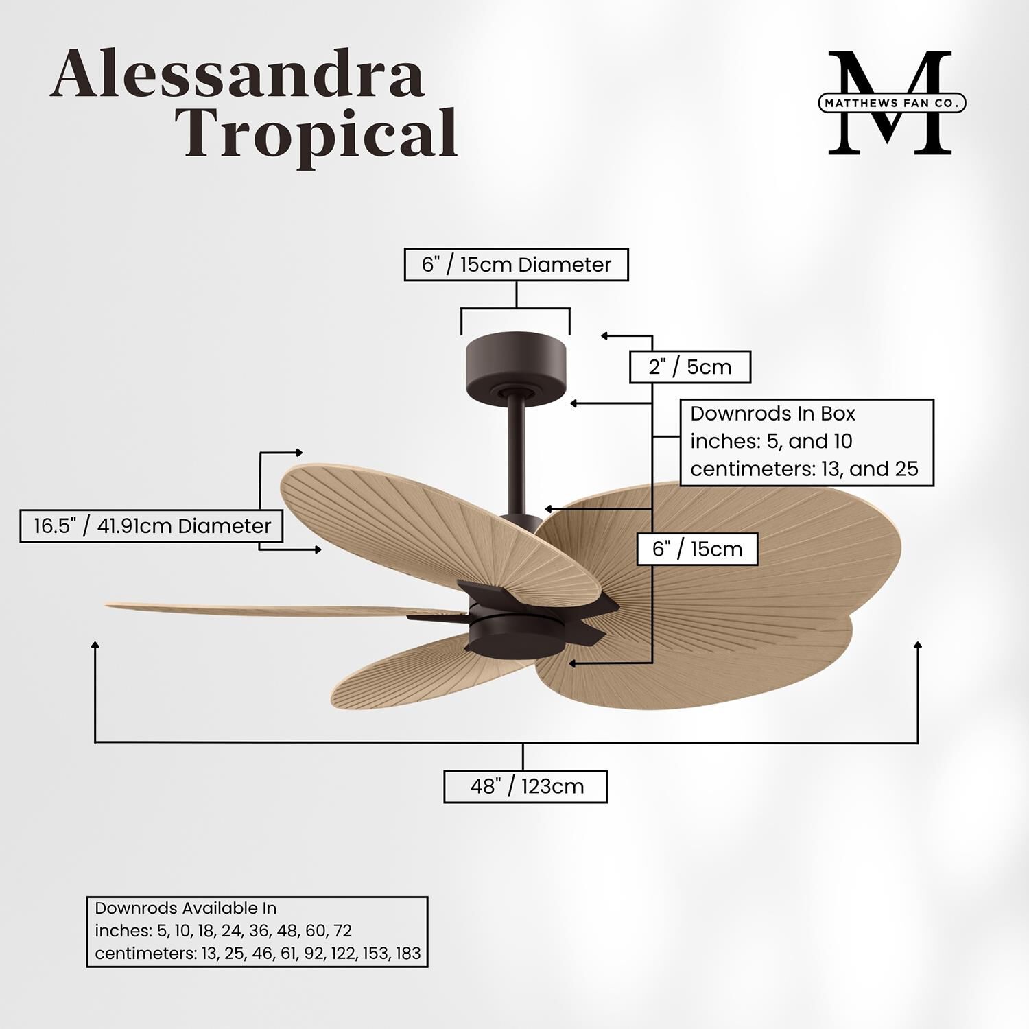 Alessandra Tropical 48 Inch Ceiling Fan by Matthews Fan Company