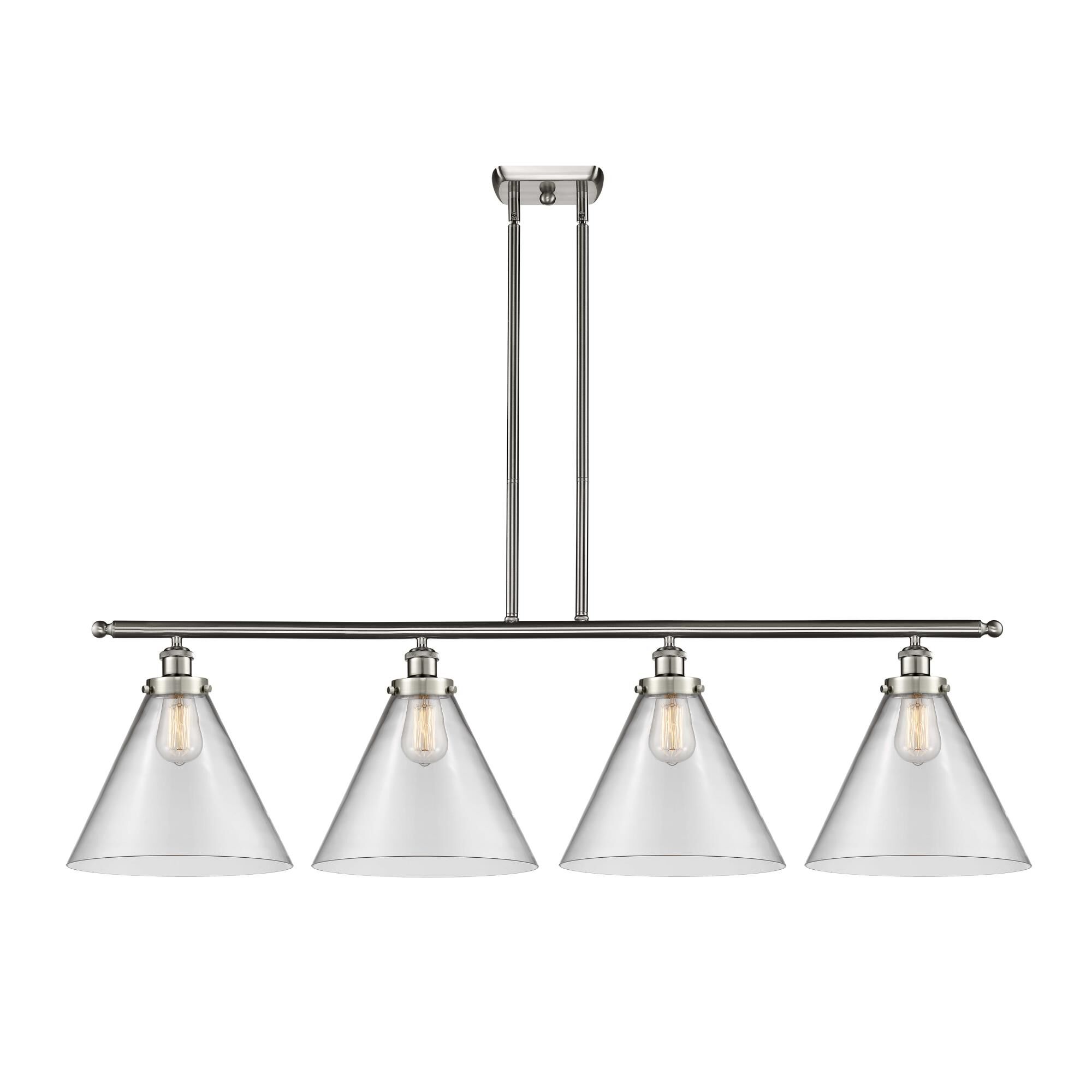 Shown in Satin Nickel finish and Brushed Satin Nickel shade