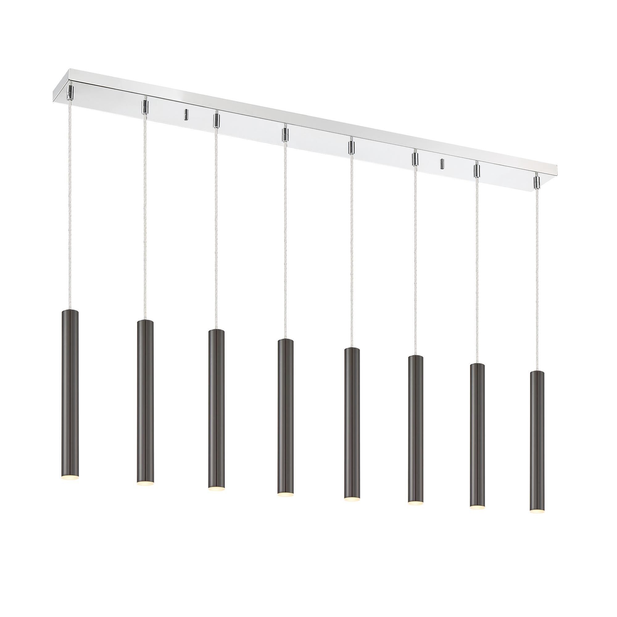 Shown in Chrome finish and Steel glass and Steel shade