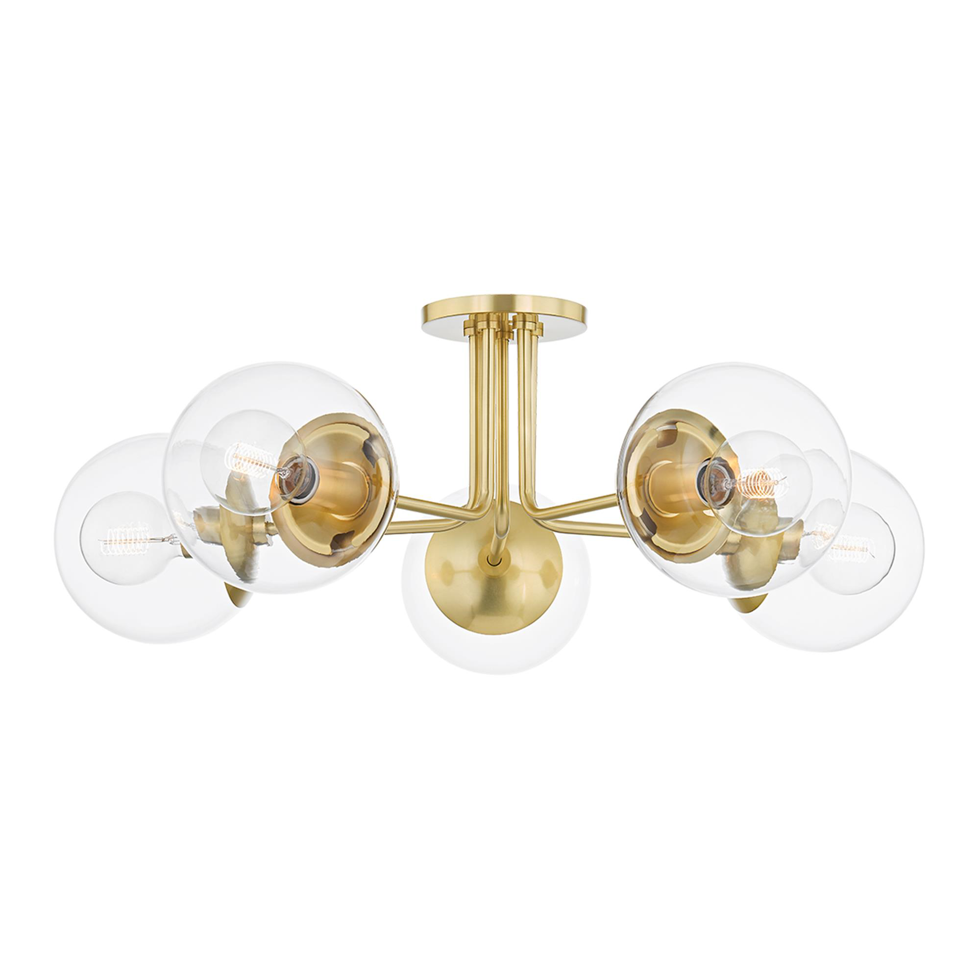Meadow 30 Inch 5 Light Semi Flush Mount,