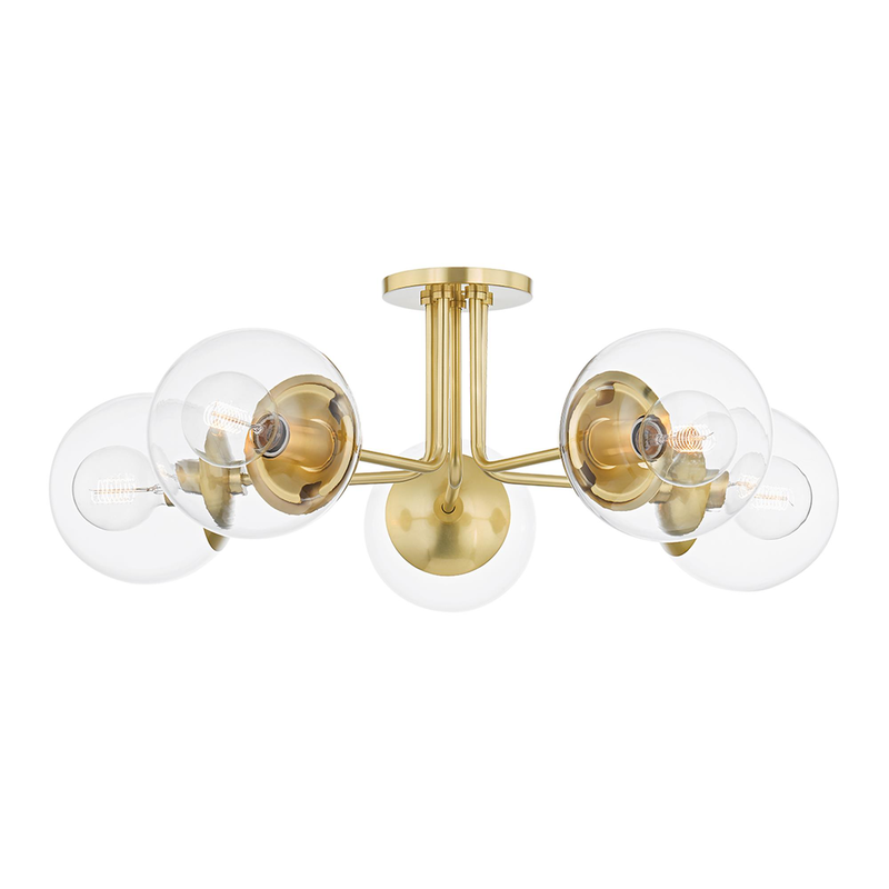 Meadow 30 Inch 5 Light Semi Flush Mount by Mitzi