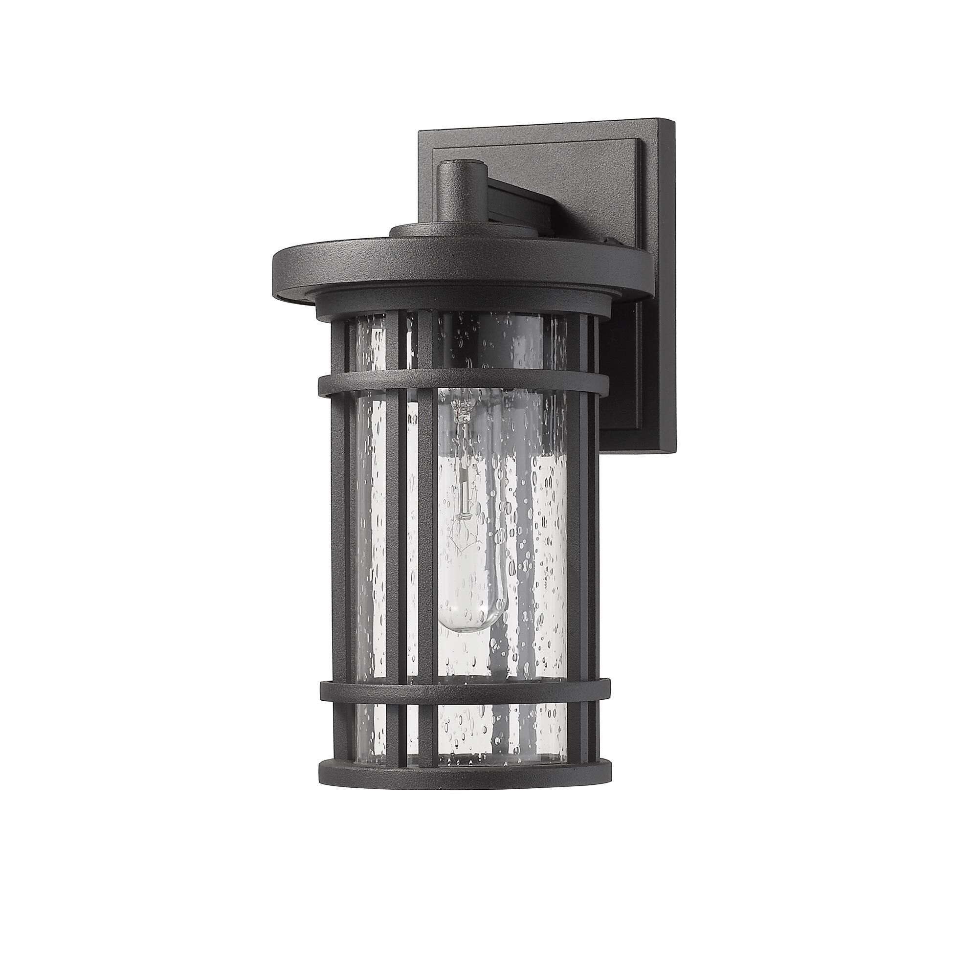Shown in Black finish and Glass shade
