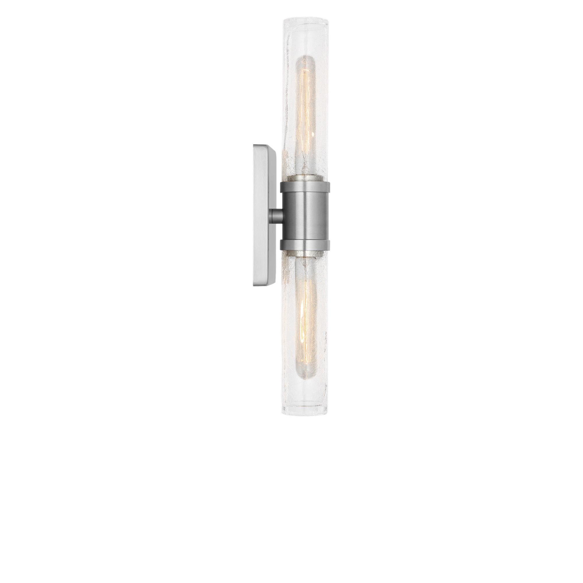 Shown in Brushed Nickel finish and Crackle glass