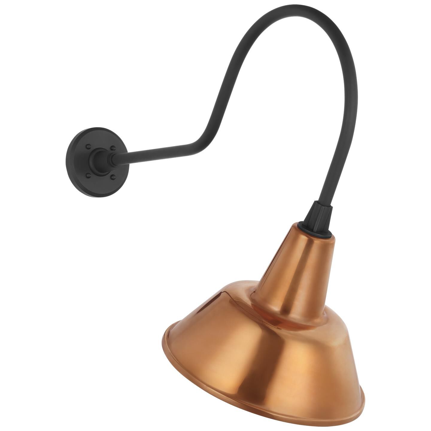 Shown in Matte Black finish and Copper shade