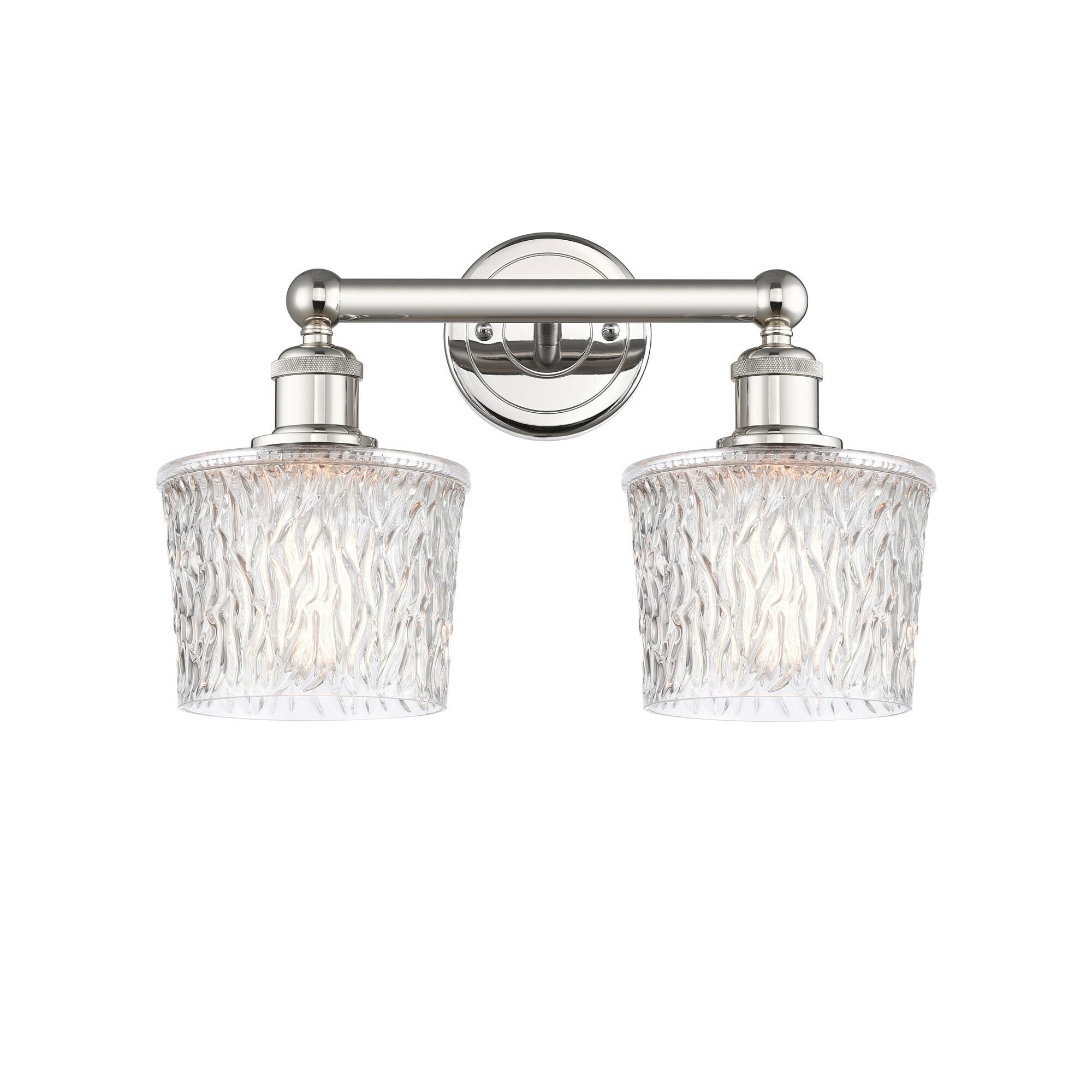 Shown in Polished Nickel finish and Clear glass