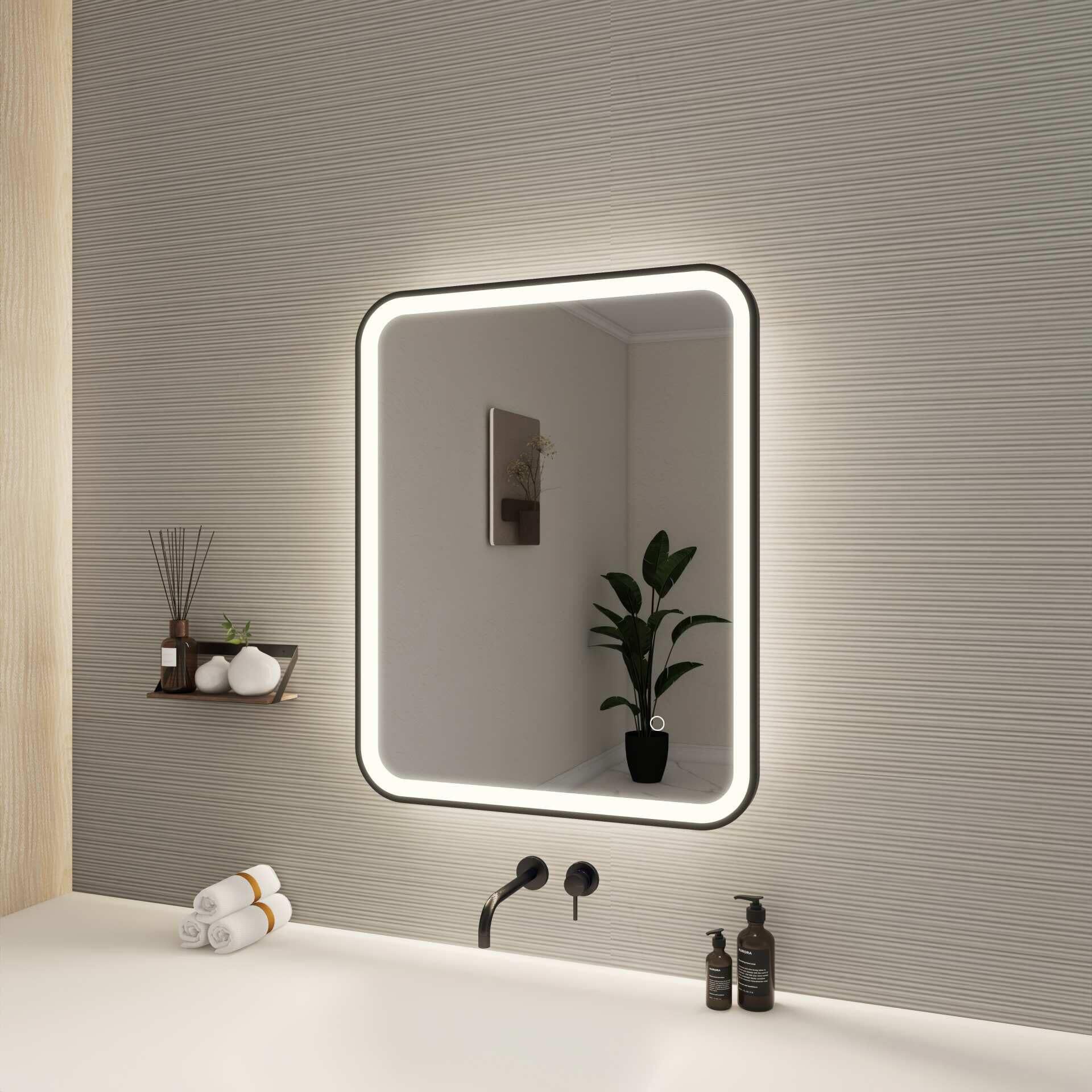 Harmoni 30 Inch Rectangular LED Lighted Mirror by Elegant Decor