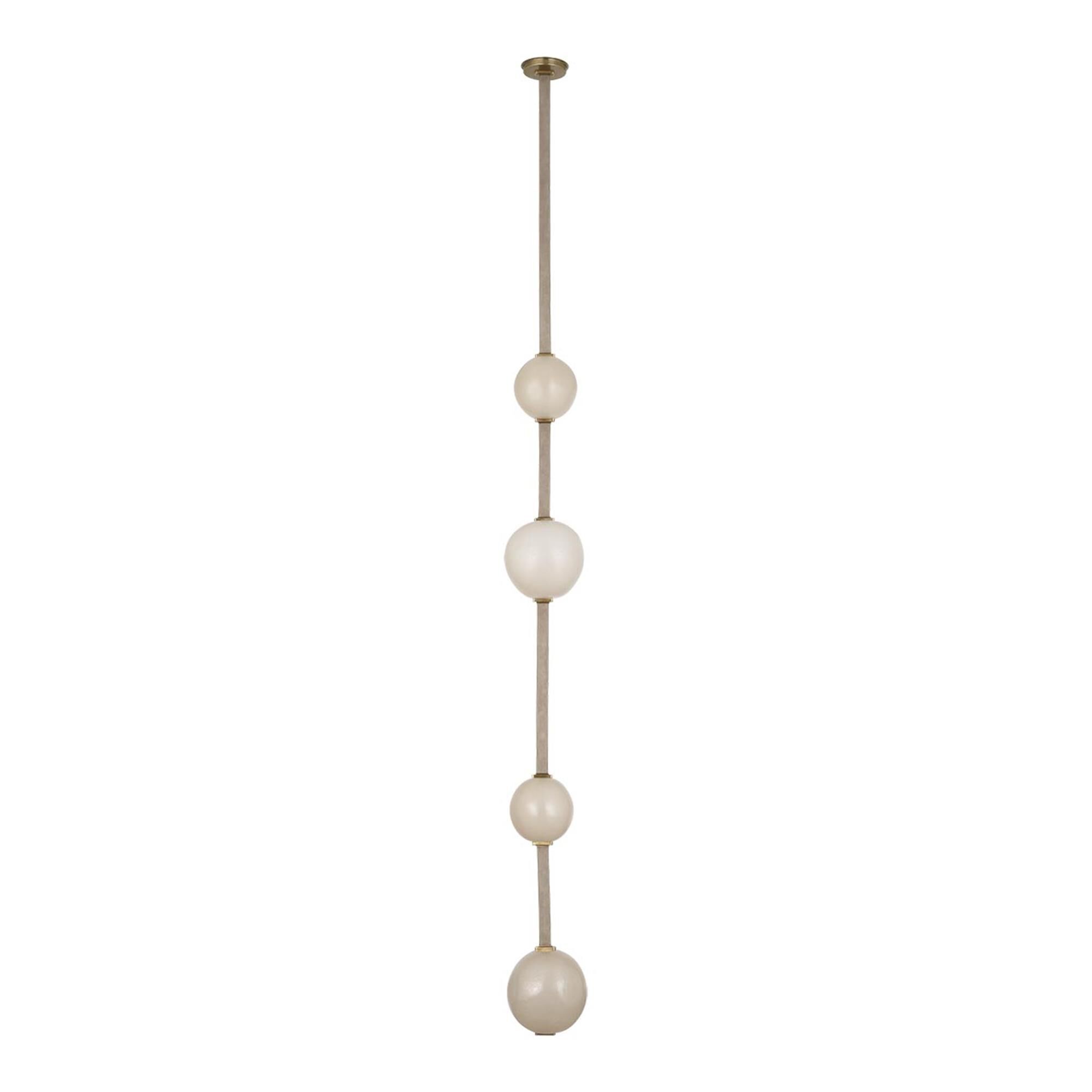 Shown in Ash Suede And Mottled Brass finish and Fizzy Nude glass