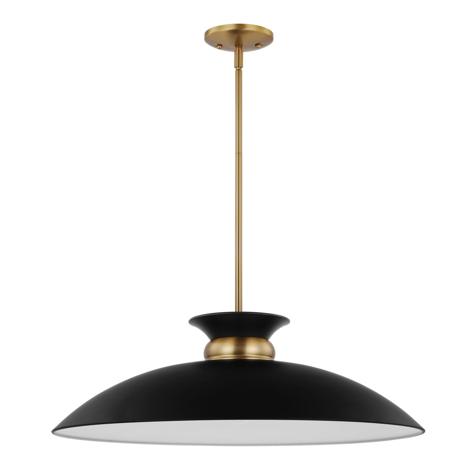 Shown in Matte Black and Burnished Brass finish