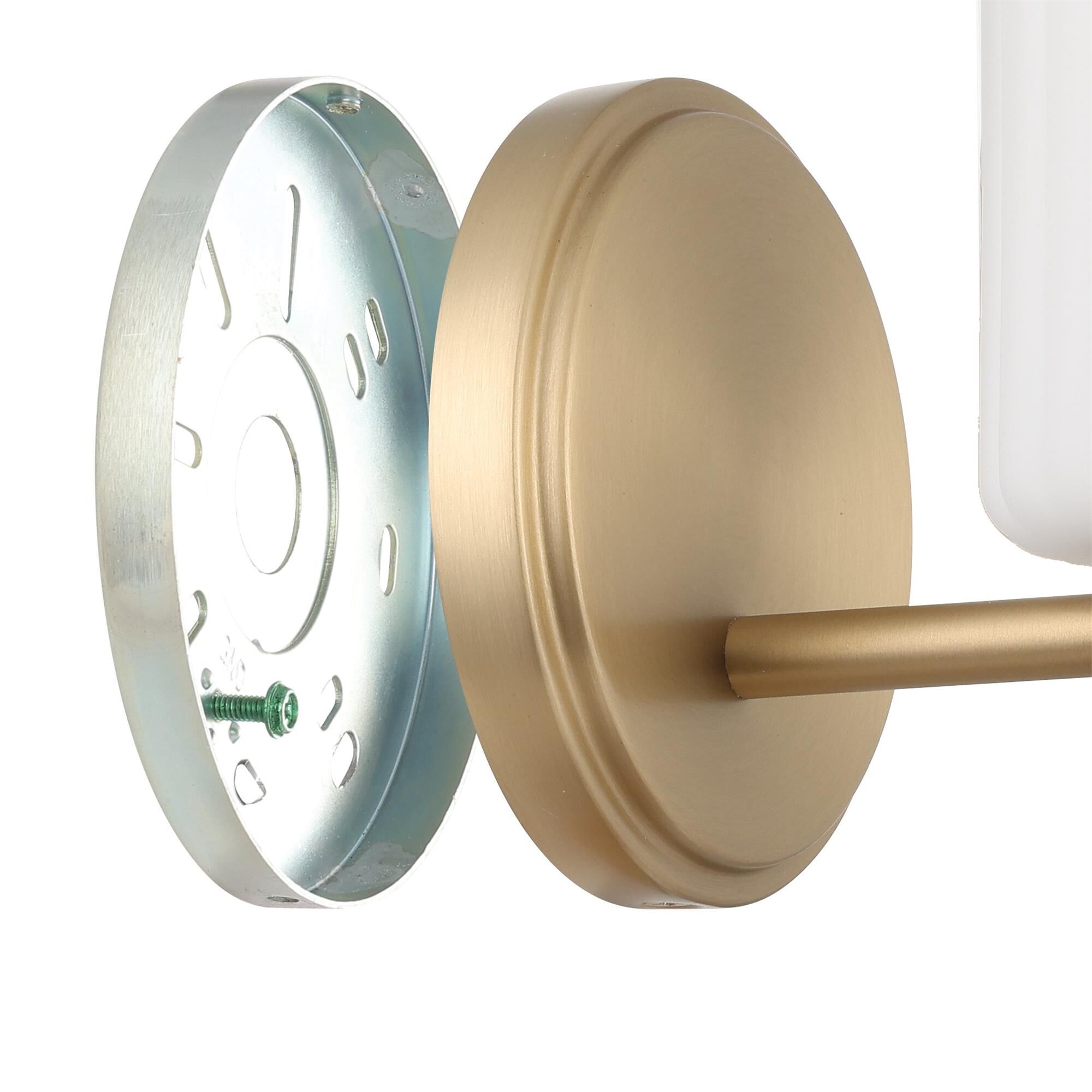 Shown in Champagne Gold finish and Etched Opal Ribbed glass