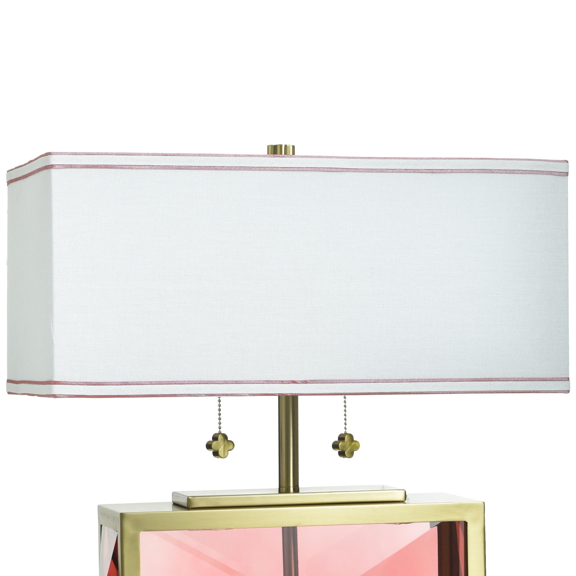 Shown in Polished Brass and Blush finish and Off-White shade