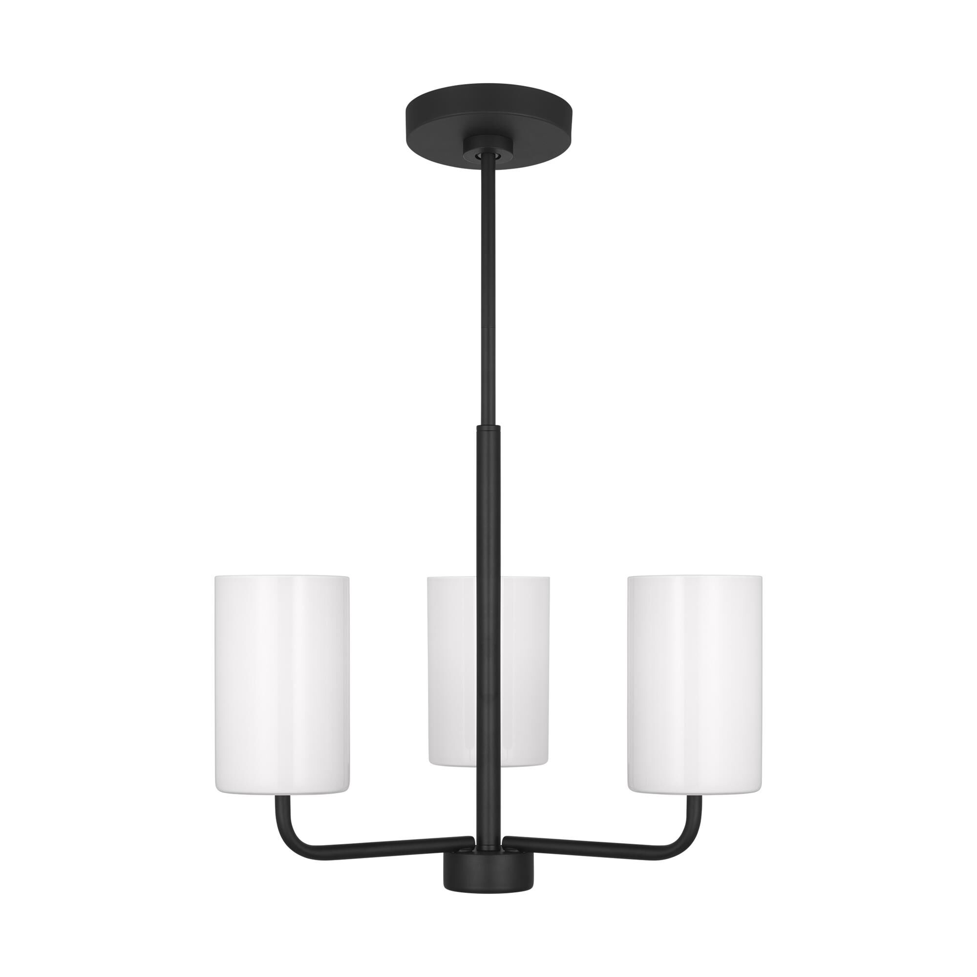 Shown in Midnight Black finish and Clear Outside / Painted White Inside Glass s shade