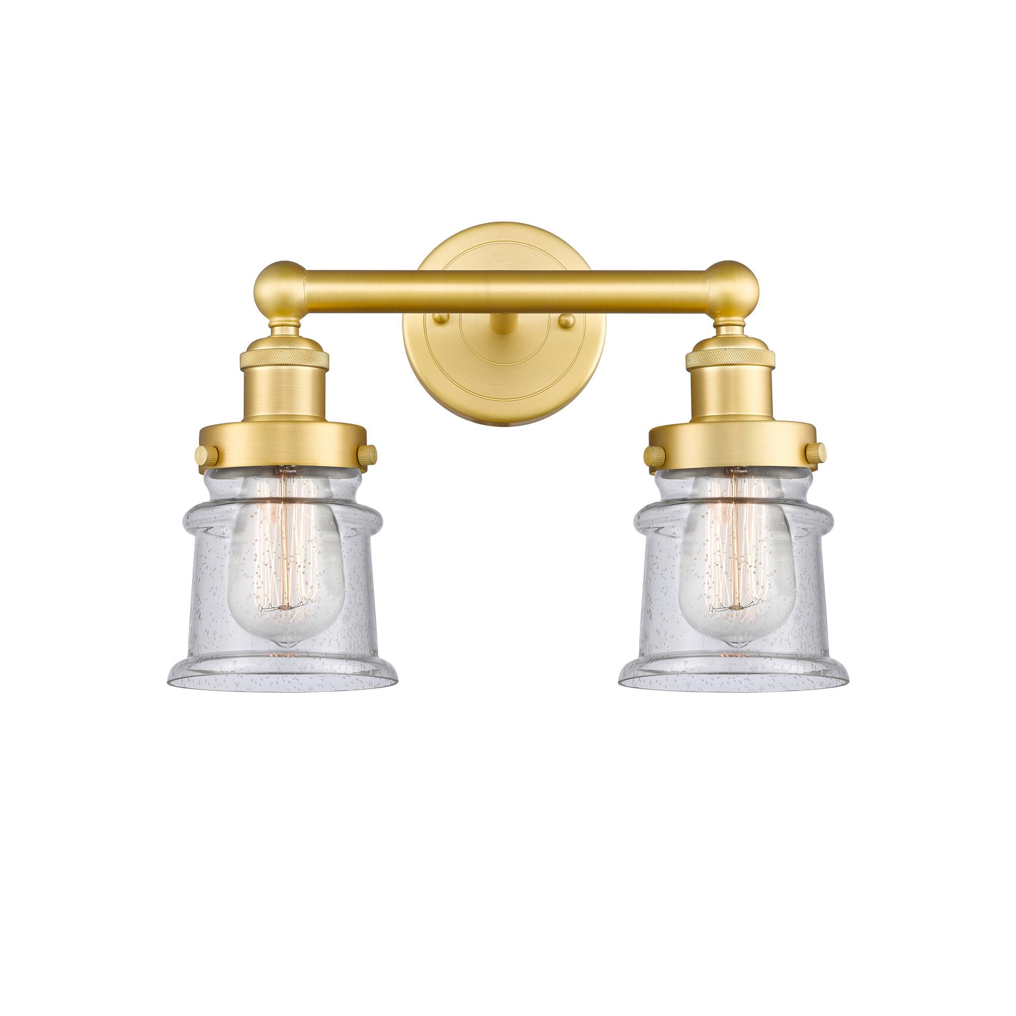 Shown in Satin Gold finish and Seedy glass