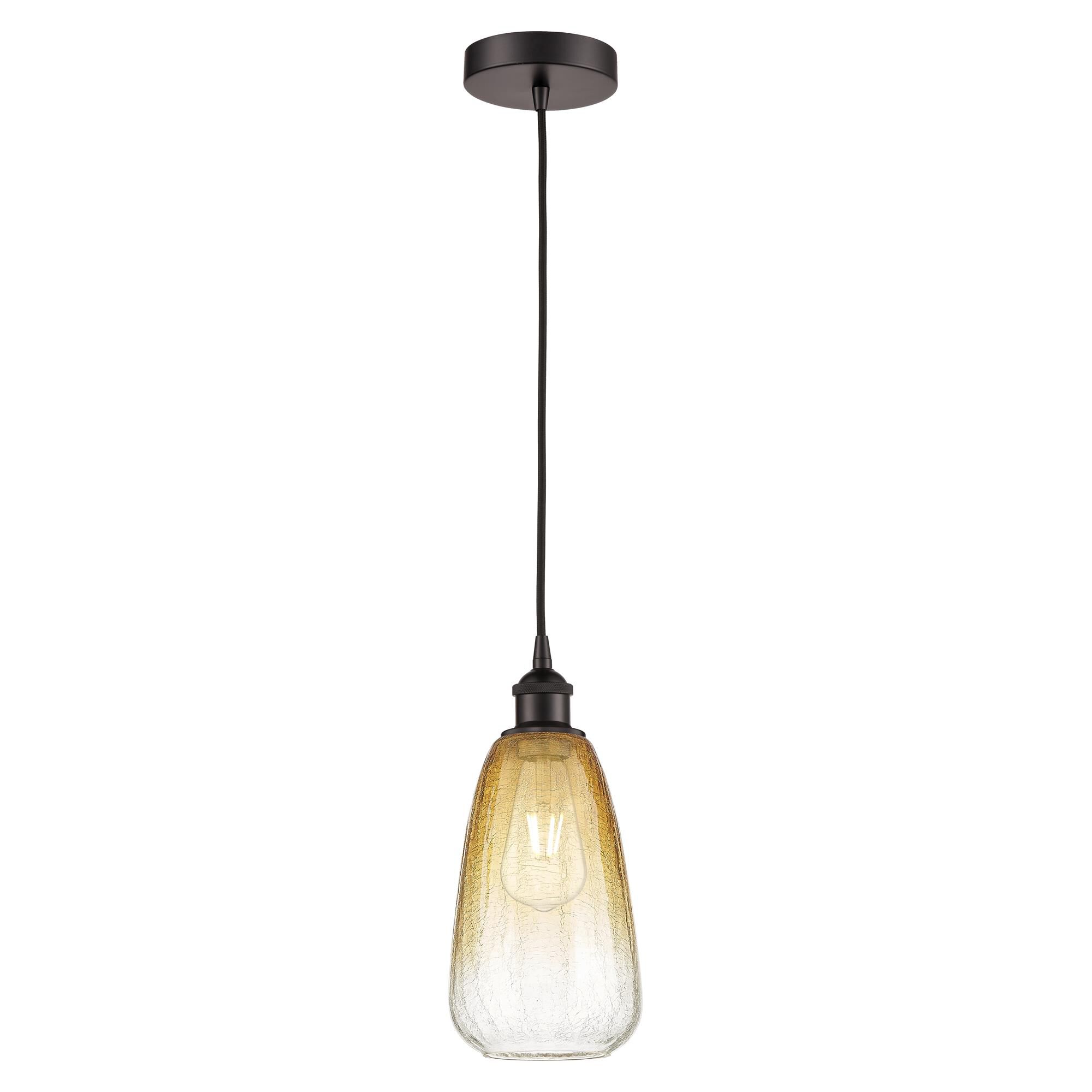 Shown in Oil Rubbed Bronze finish and Amber glass