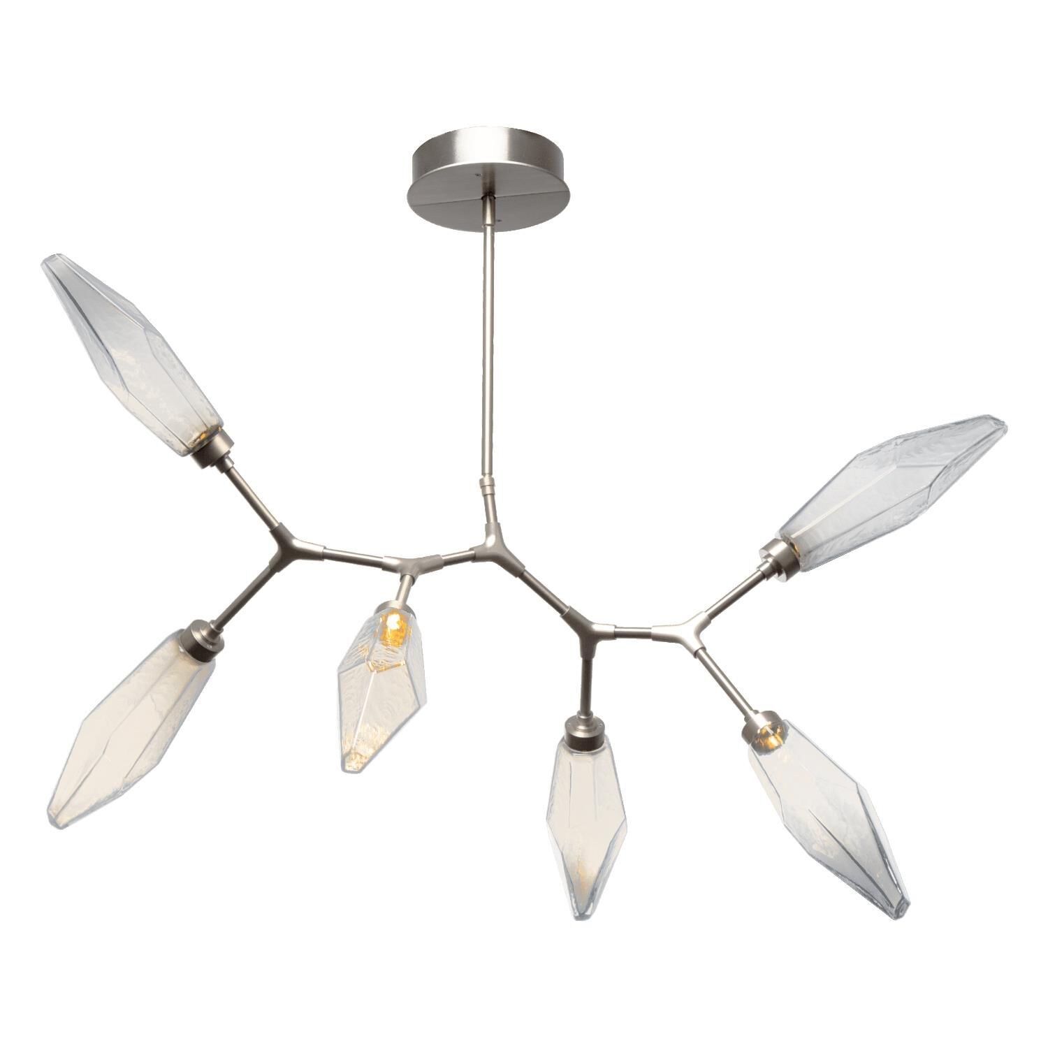 Shown in Metallic Beige Silver finish and Chilled Blown Clear glass