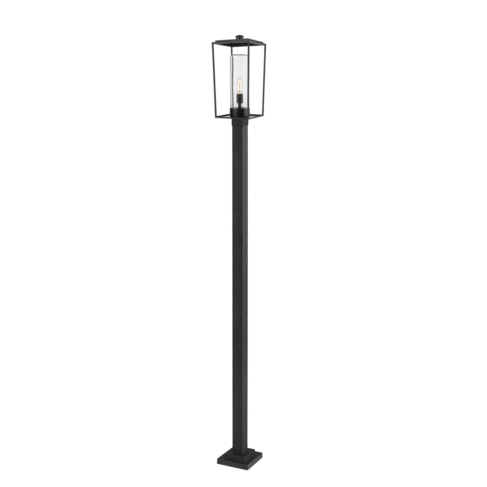 Shown in Black finish and Glass shade