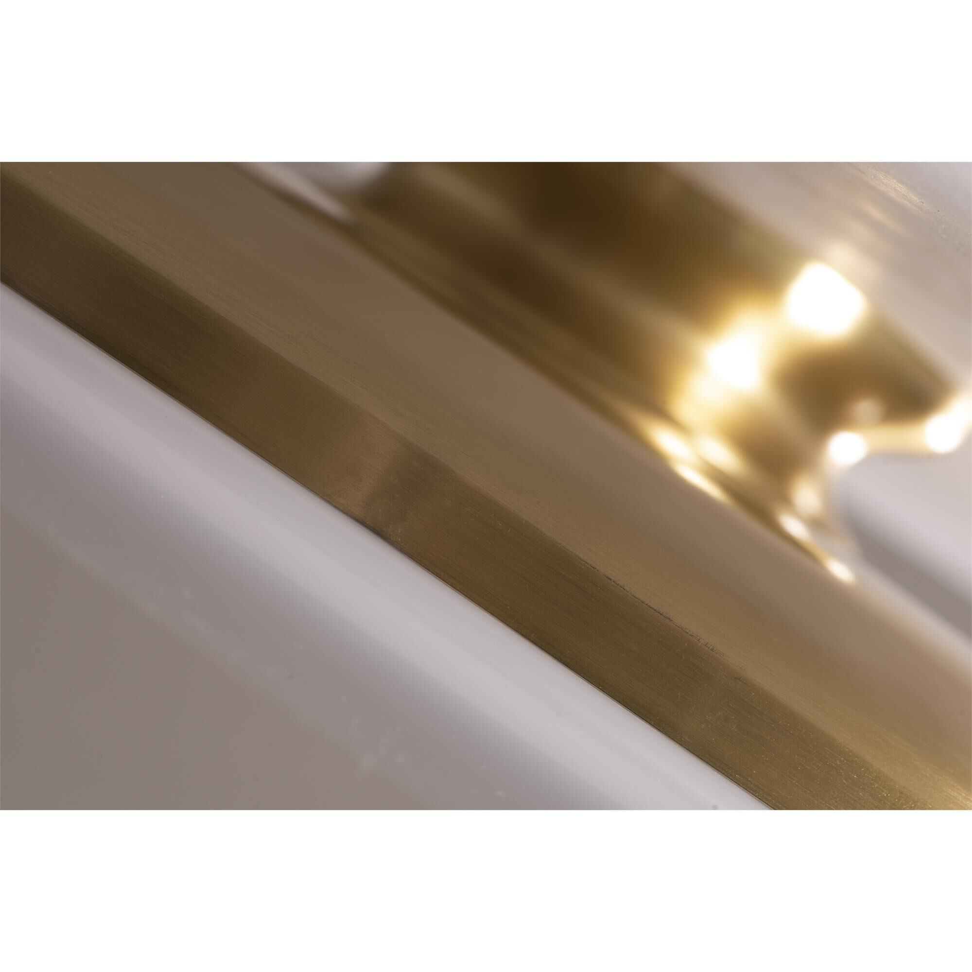 Shown in Satin Brass finish and White Acrylic shade