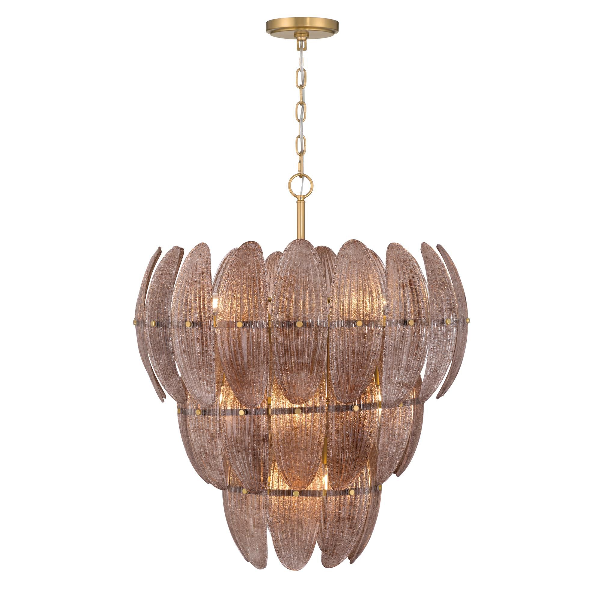 Shown in Legacy Brass finish and Brown Textured shade