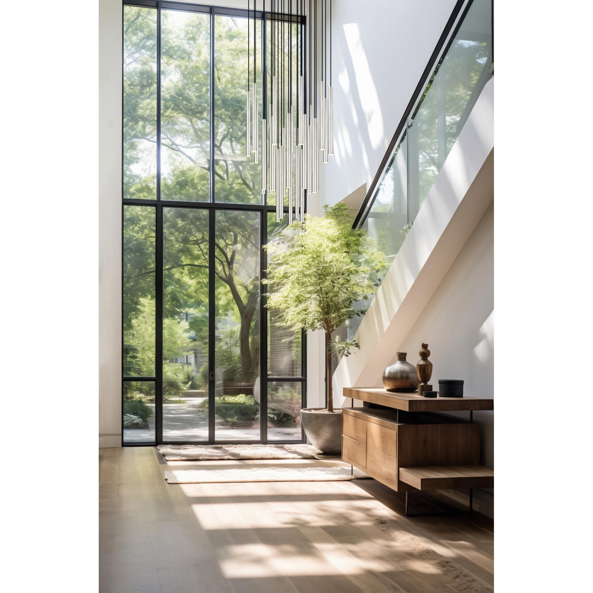 Shown in Brushed Nickel finish and Brushed Nickel glass and Brushed Nickel shade