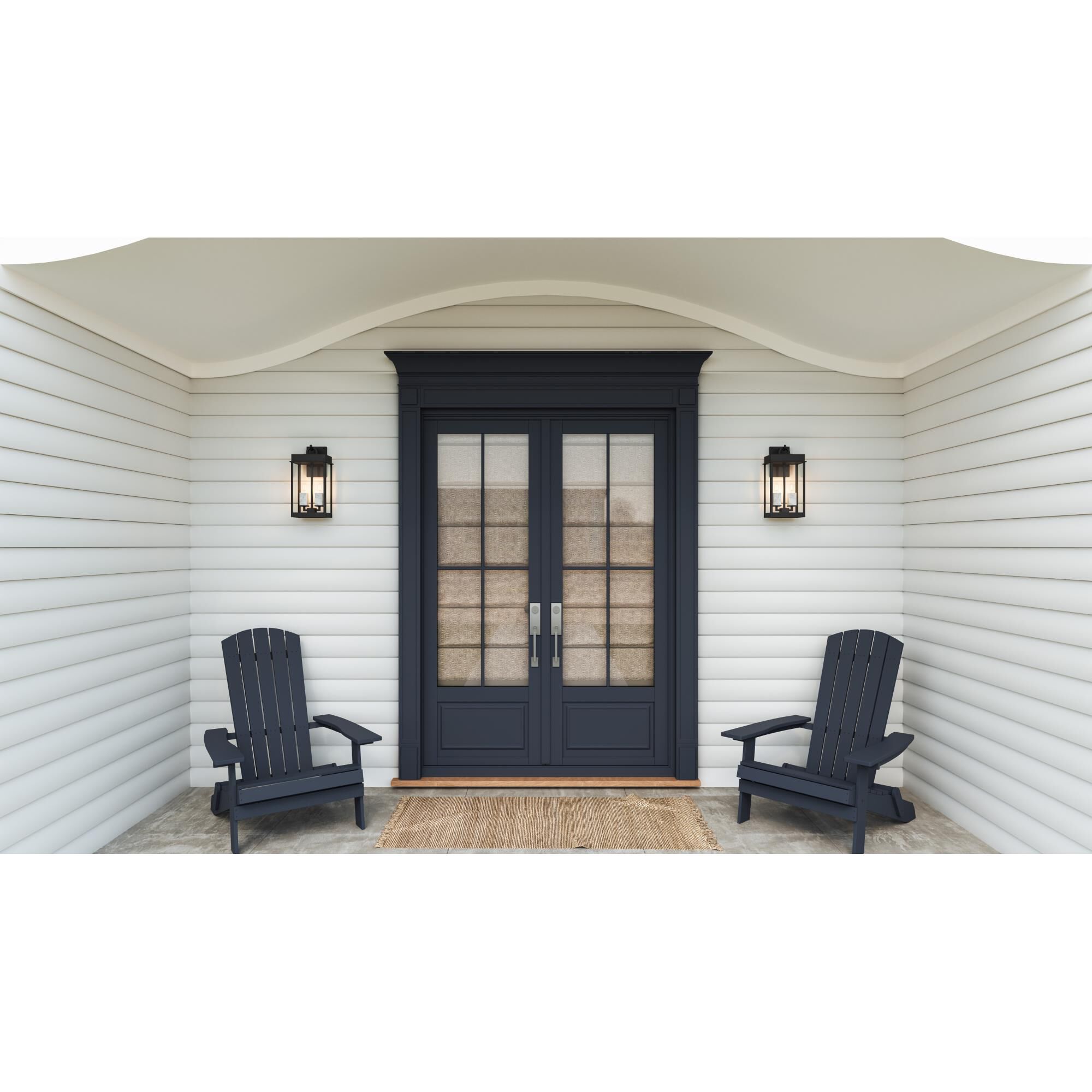 Shown in Matte Black finish and Clear, Clear Tempered Panel glass