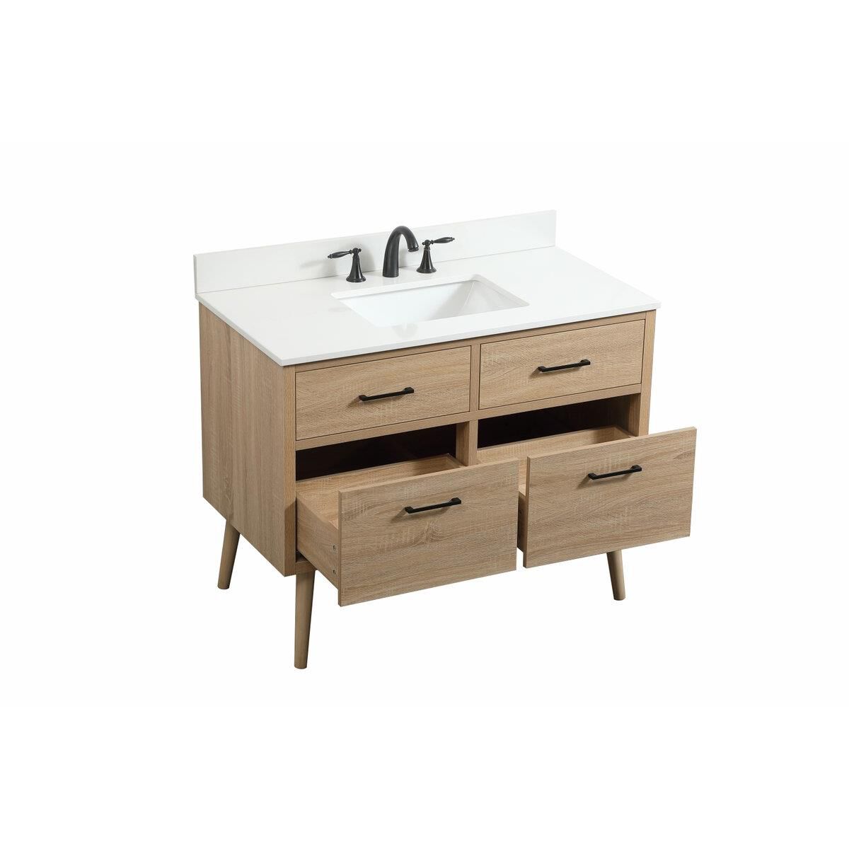 Shown in Mango Wood finish and With Backsplash accent