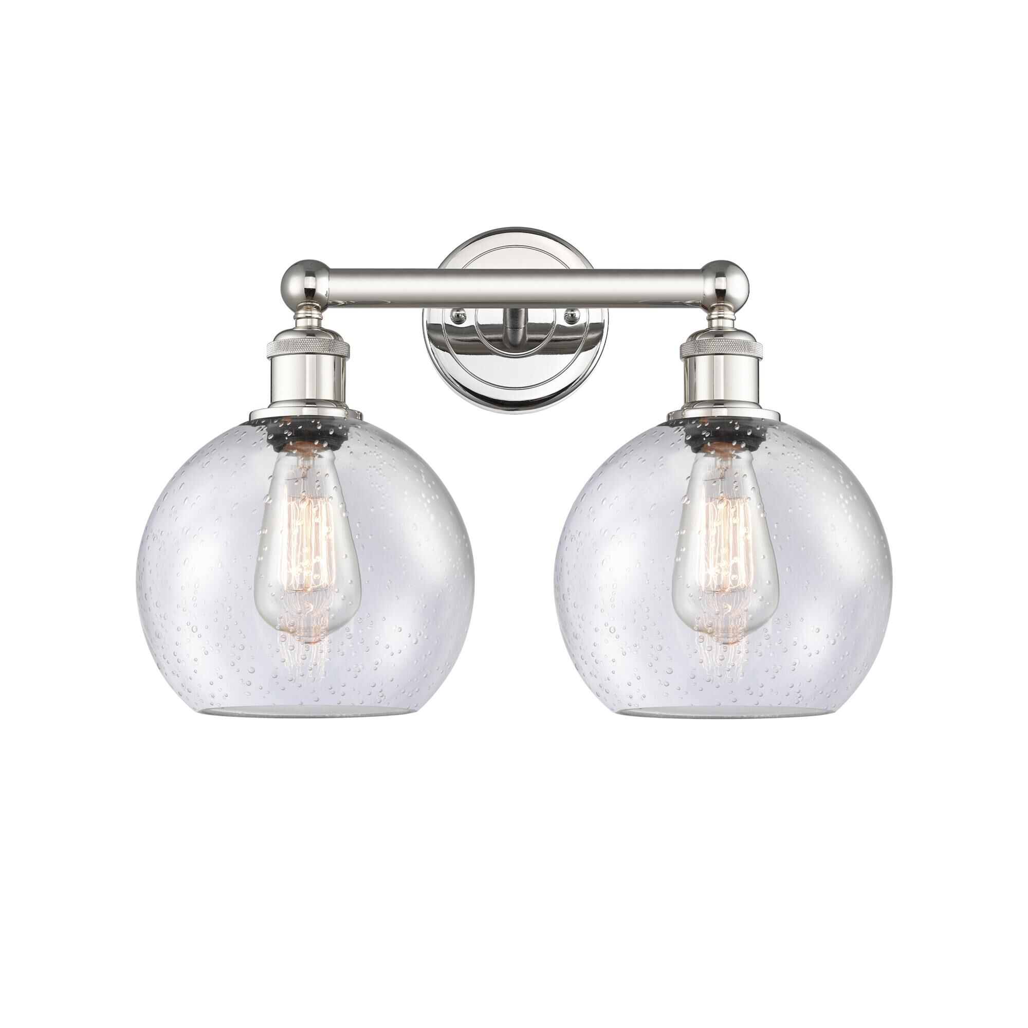 Shown in Polished Nickel finish and Seedy glass