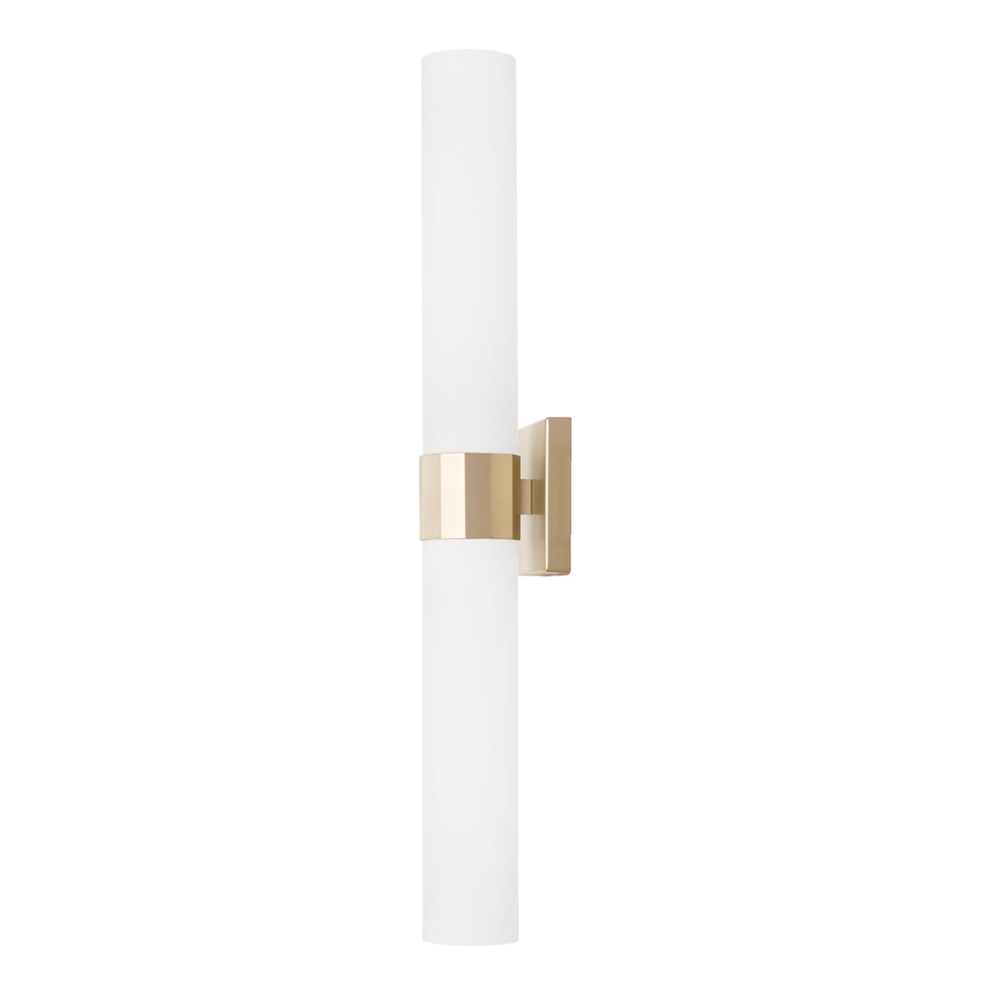 Shown in Soft Gold finish and Soft White glass