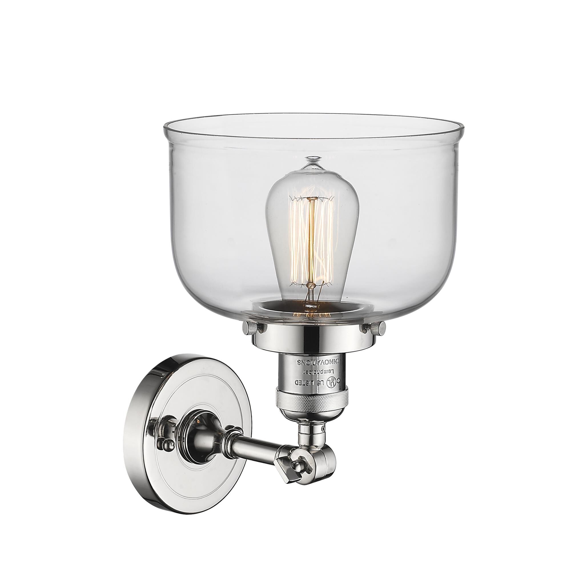 Shown in Polished Nickel finish and Clear glass