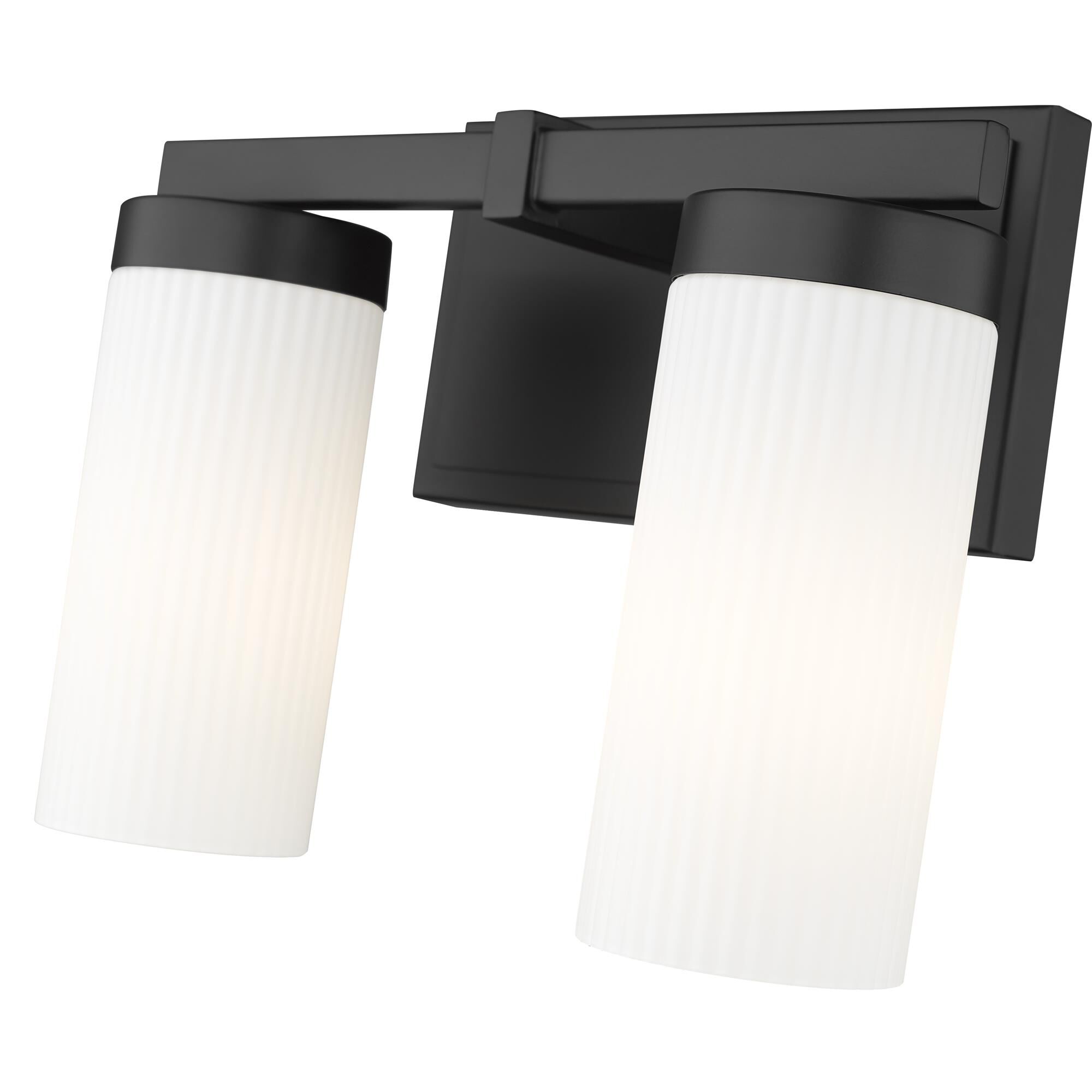Shown in Matte Black finish and White glass and White shade