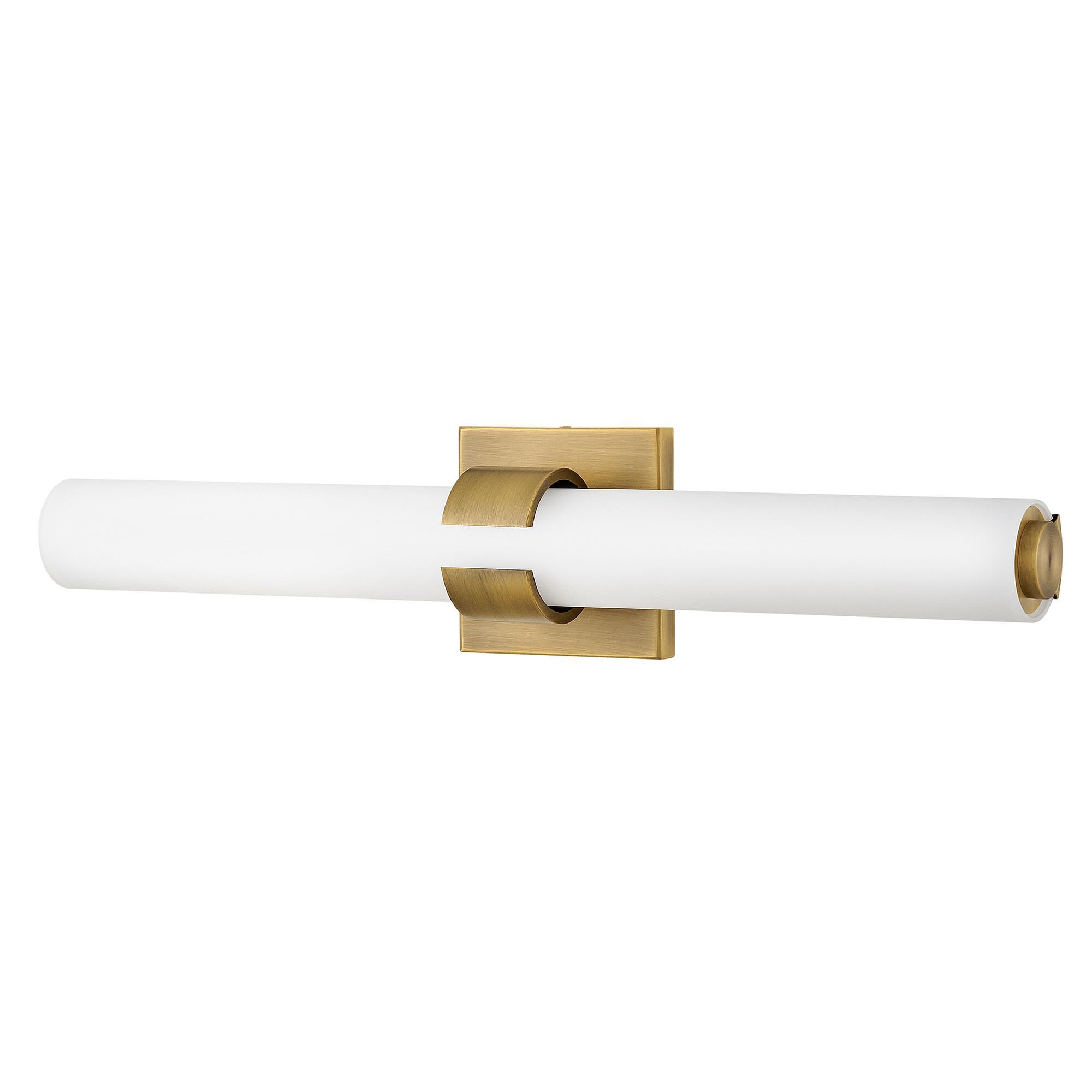 Shown in Lacquered Brass finish and Etched White glass